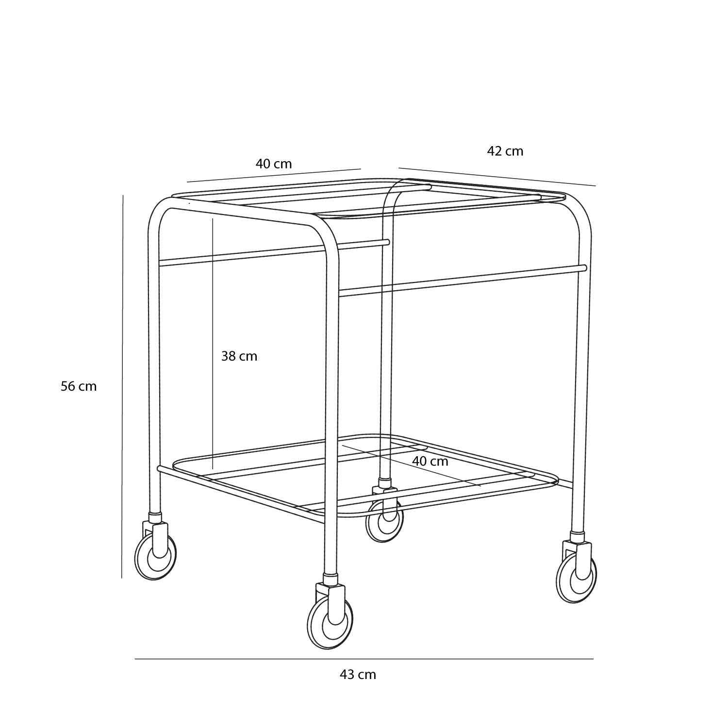 Hübsch Zephyr Trolley Green