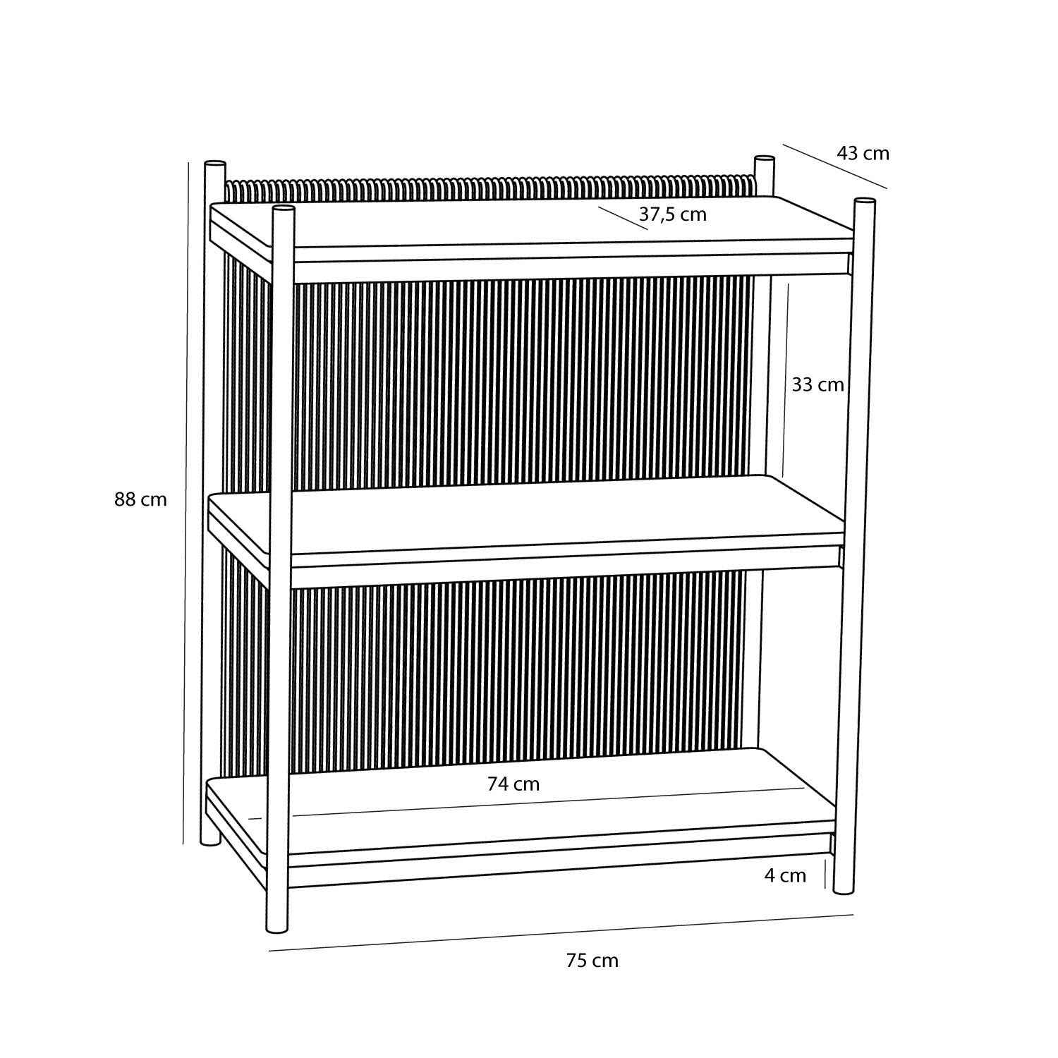 Heritage Shelf Unit Small Natural
