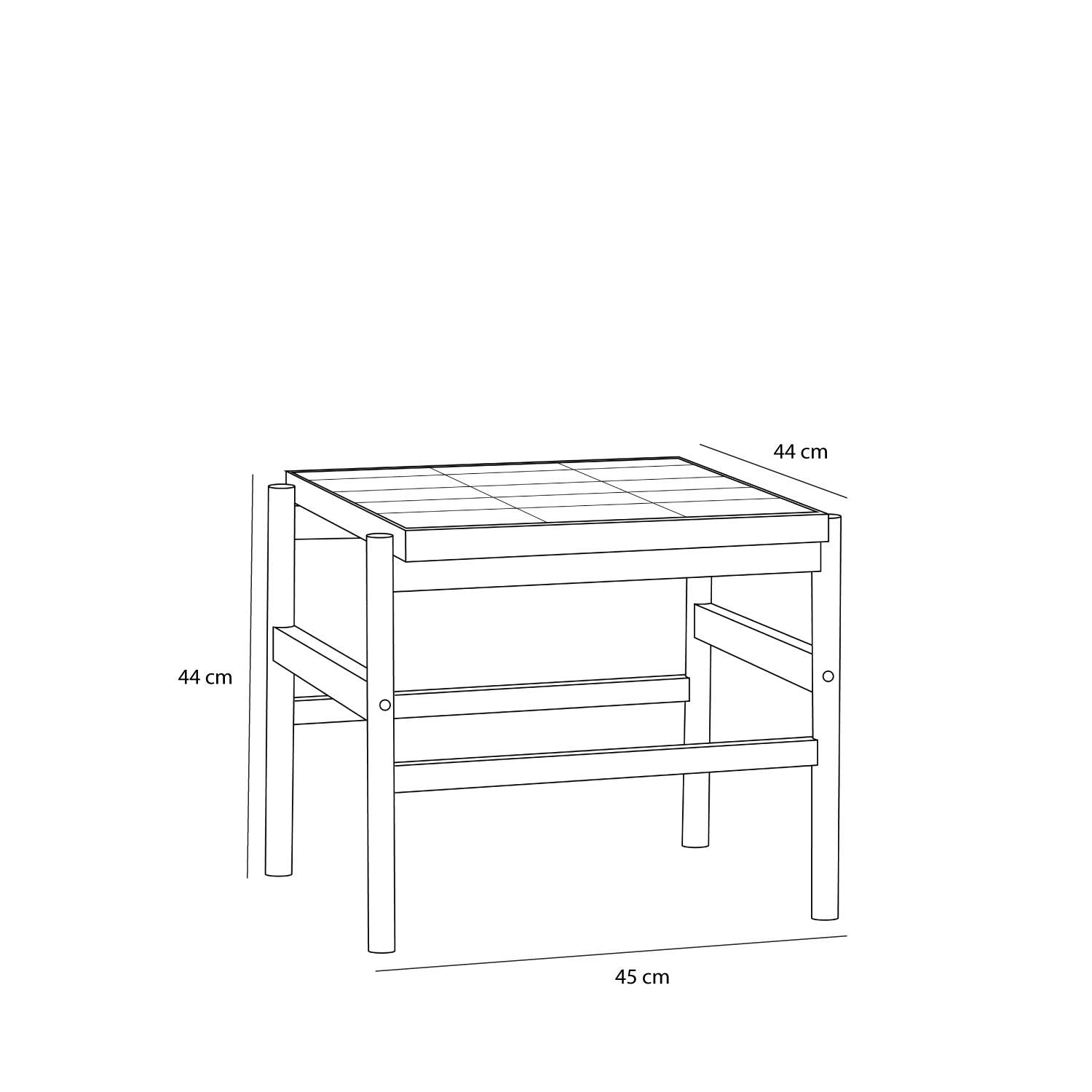 Tile Side Table Mint/Natural