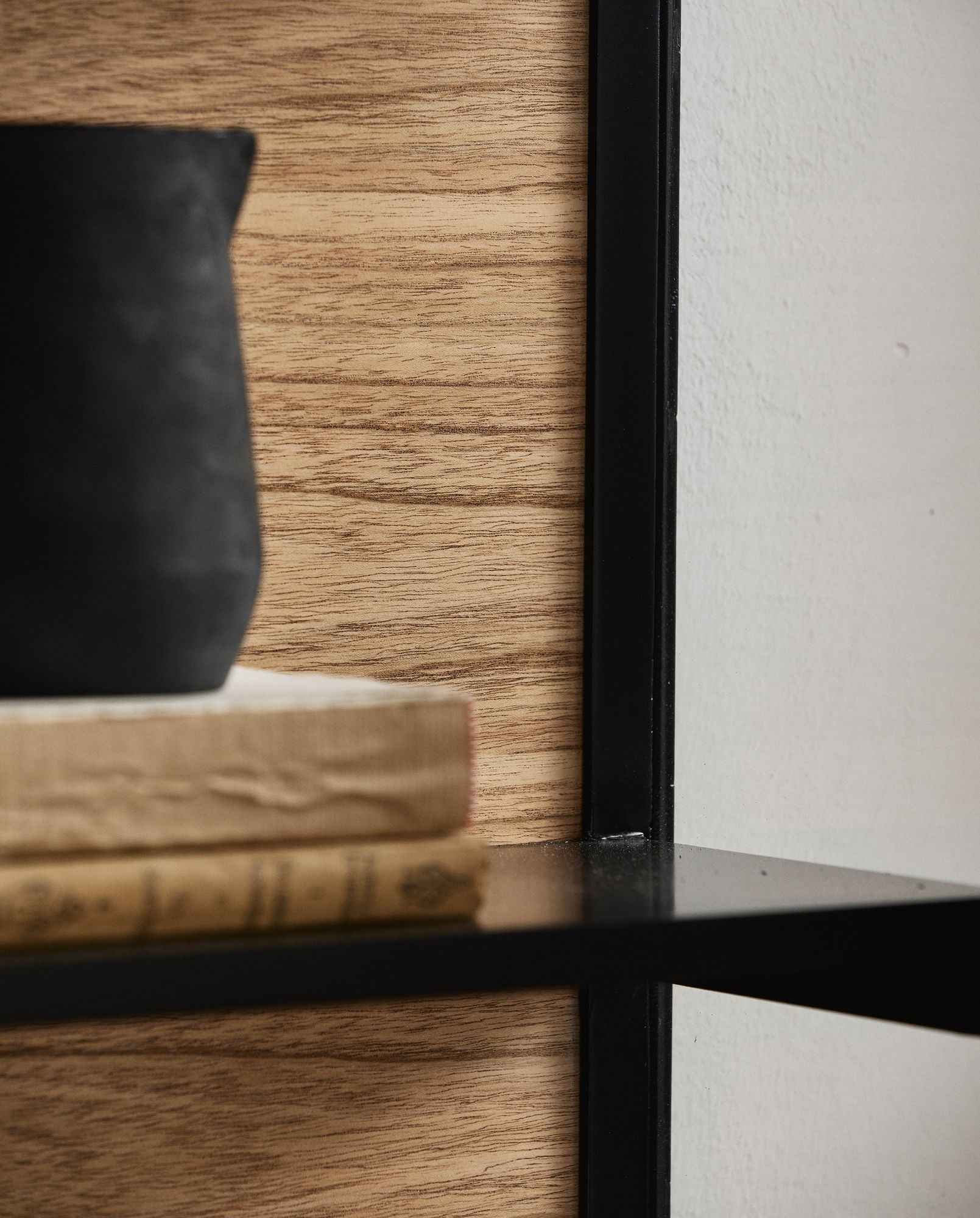 BEI wall cabinet, sliding doors, black - Bambuá
