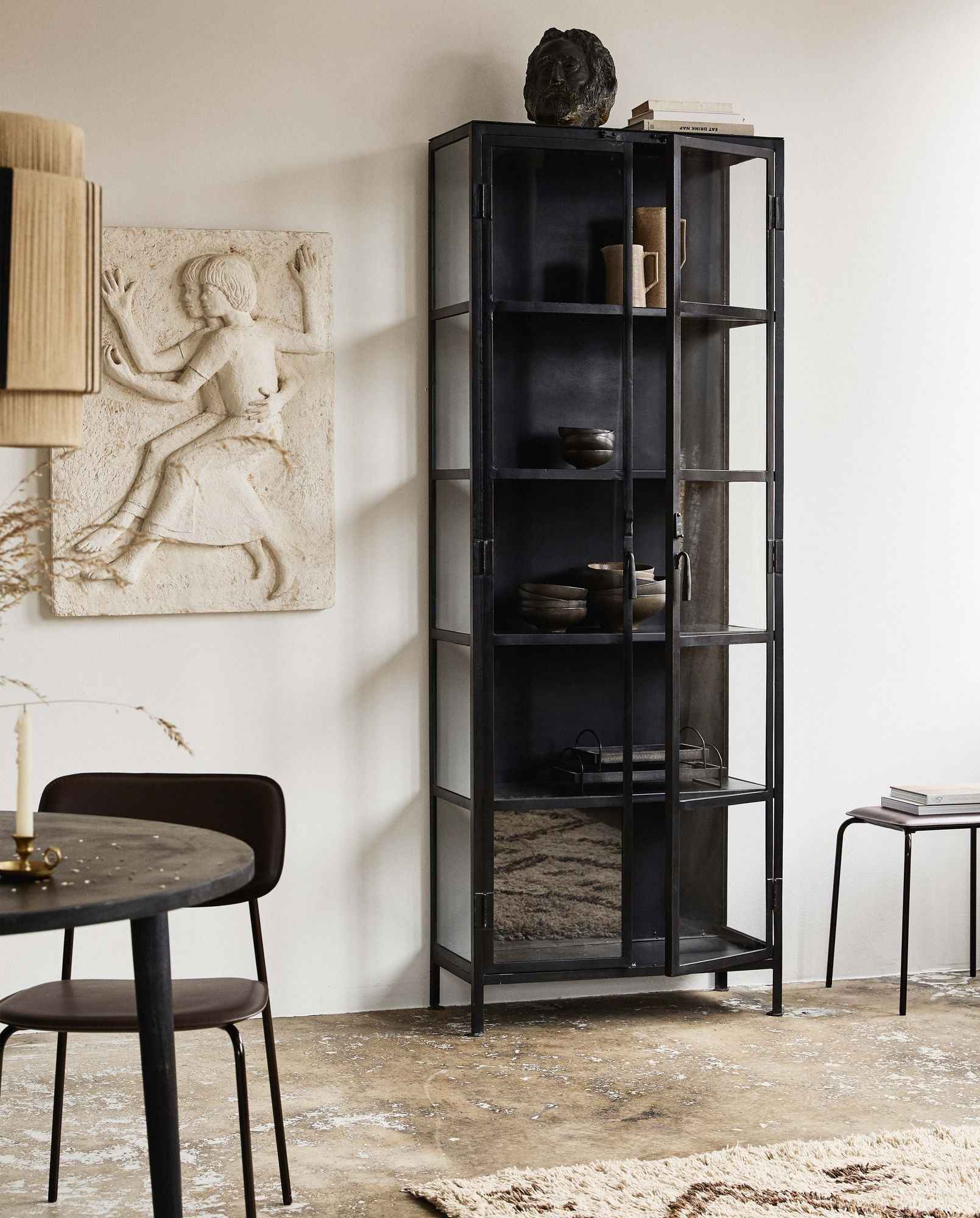 PHOENIX black cabinet, 2 doors, iron - Bambuá