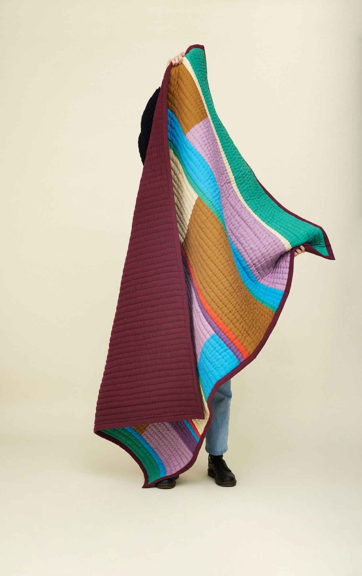 Hübsch Pavilion Plaid Block Burgundy/Multicolour