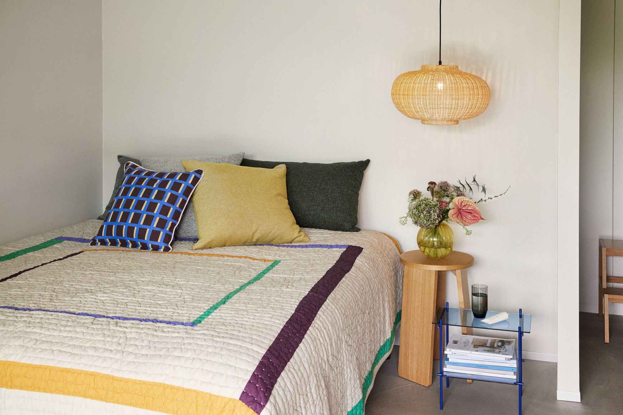 Hübsch Twist Bedspread Square 260x260 Sand/Multicolour