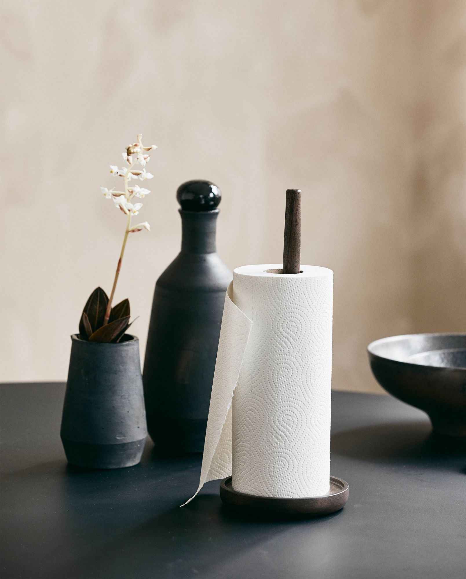PIPER paper towel holder, wood - nature - Bambuá