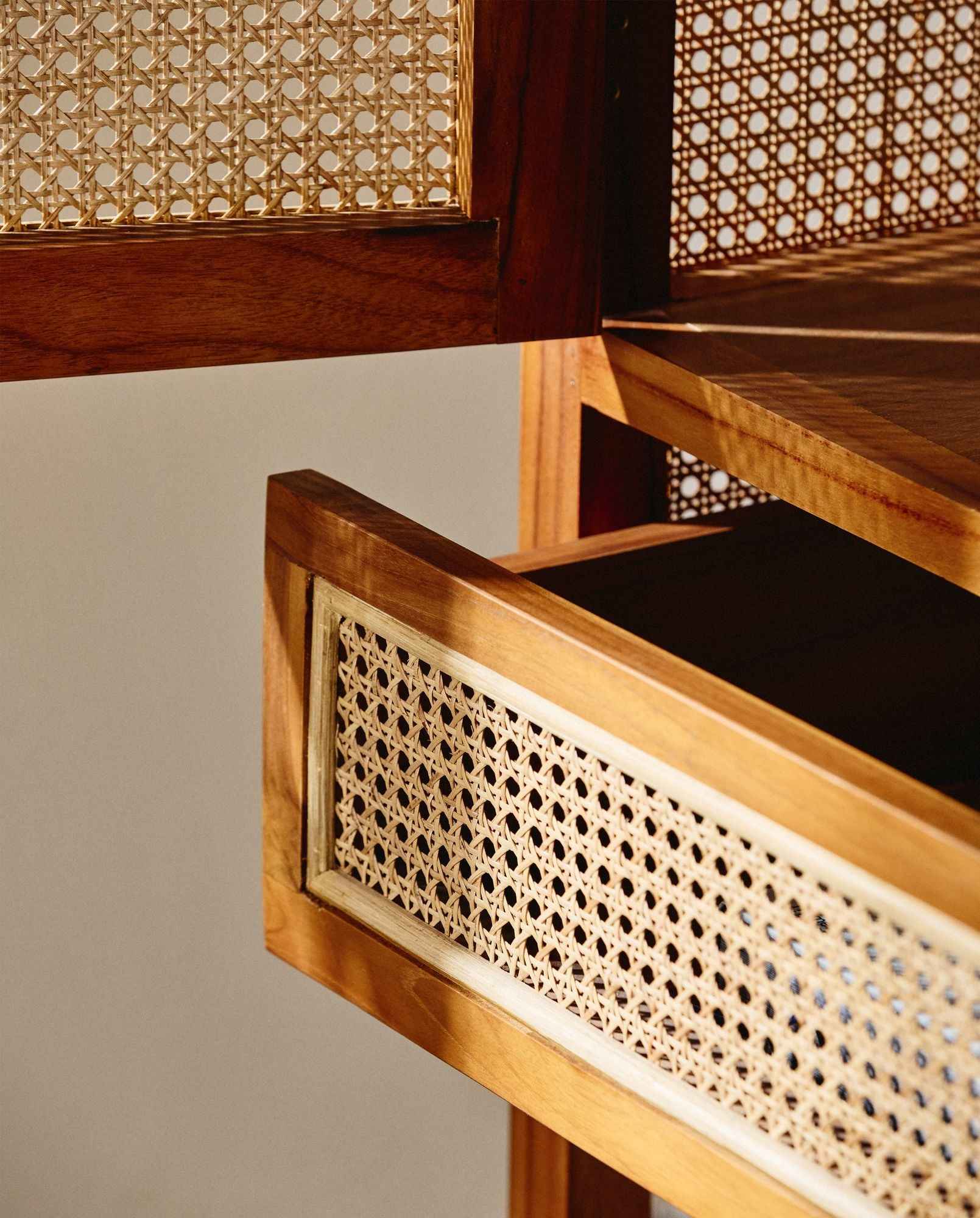 MERGE cabinet, nature w/rattan