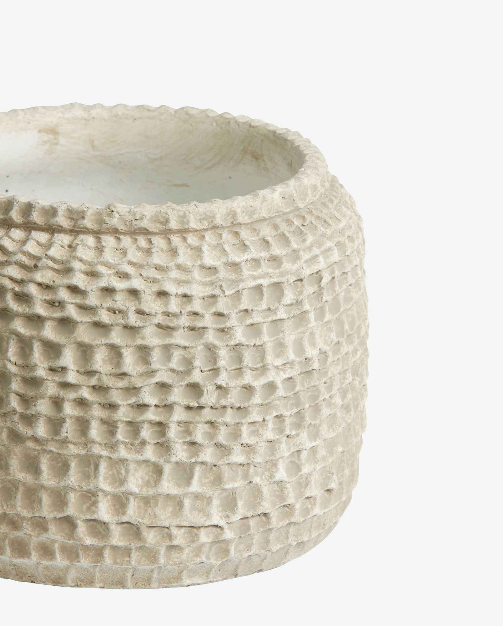 AOBA pot, L, cement - white - Bambuá