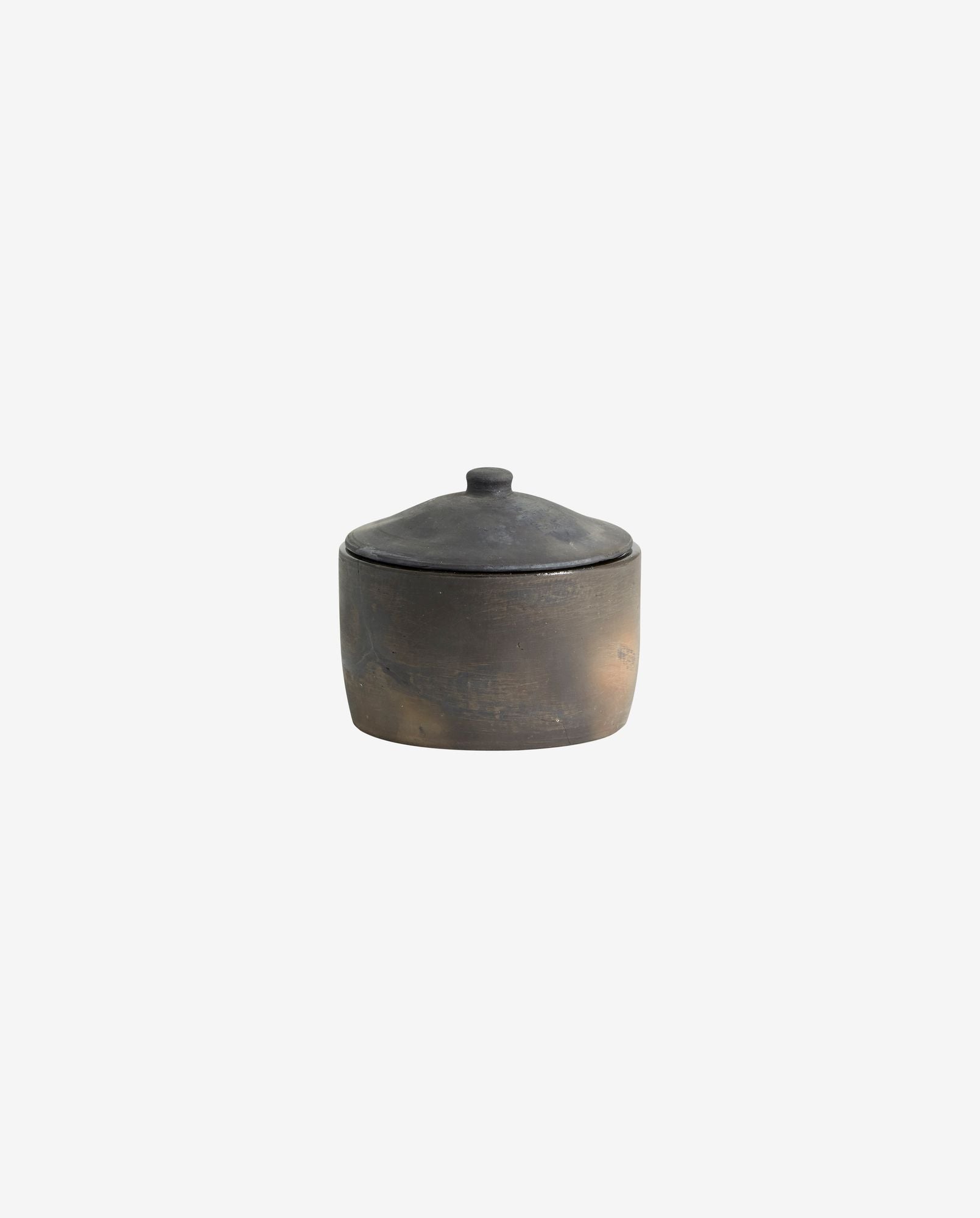 JUNIPER jar w. lid, terracotta - black - Bambuá