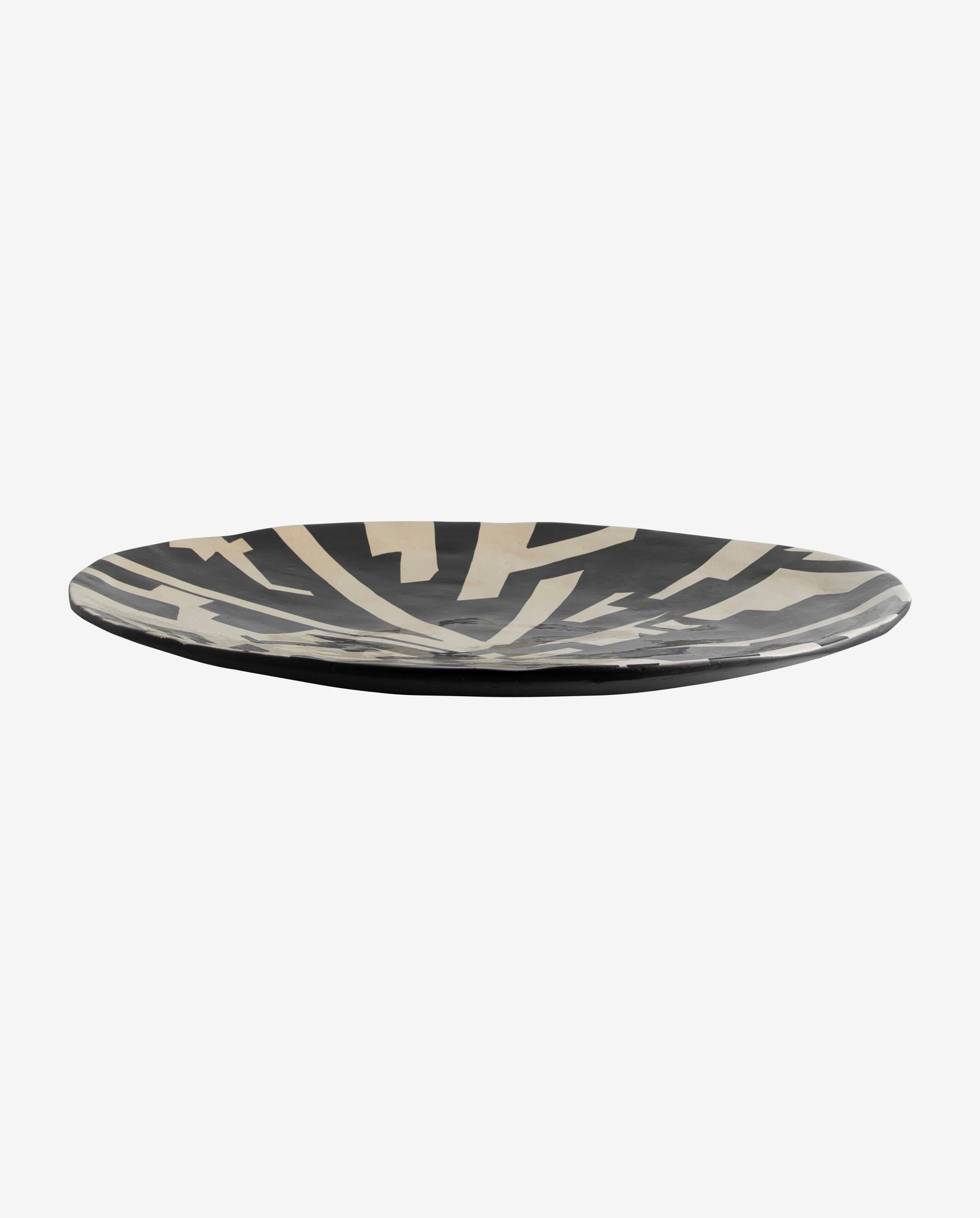 LIPSI deco plate, L - black/beige - Bambuá