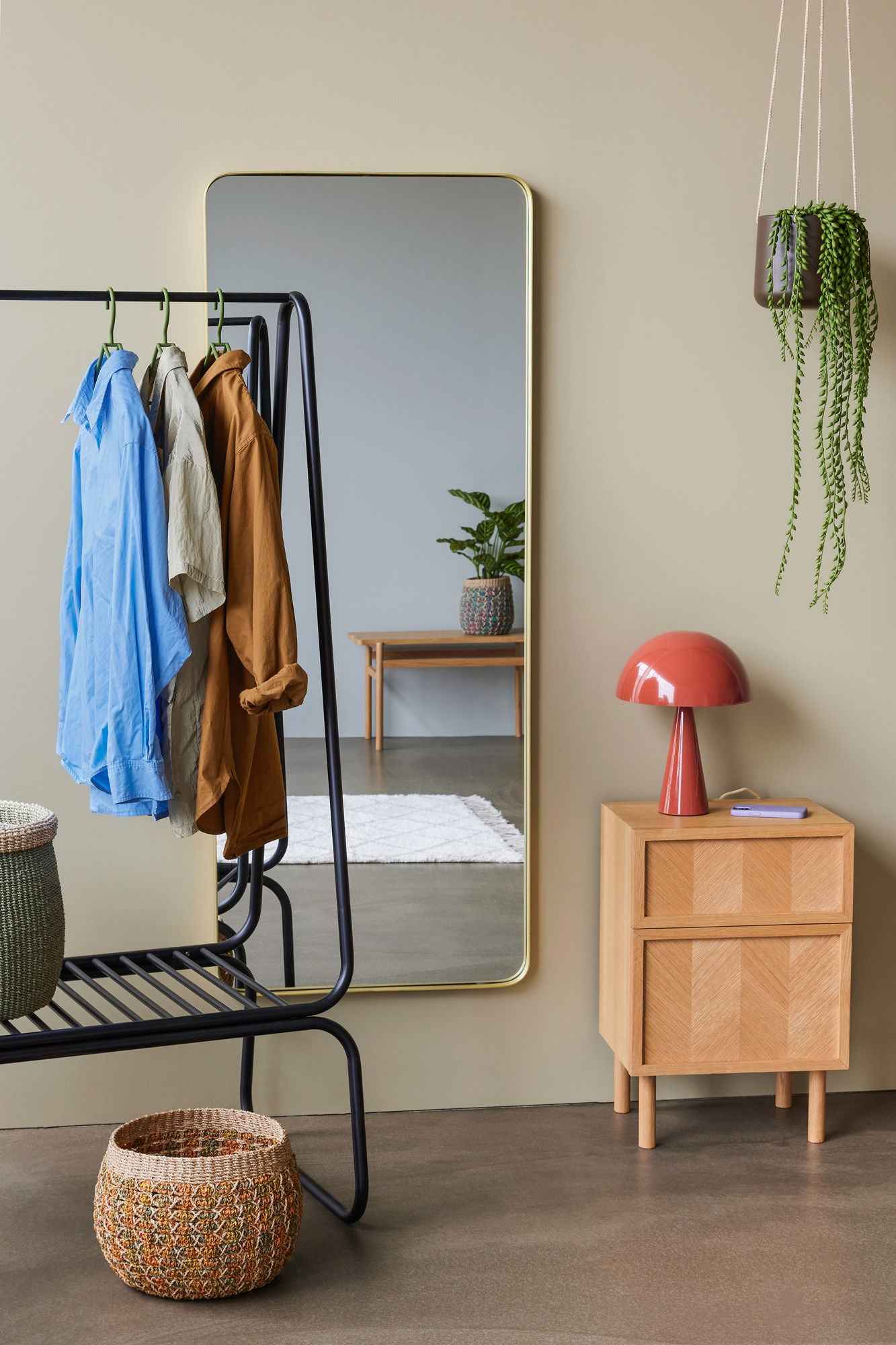 Herringbone Bedside Table Natural