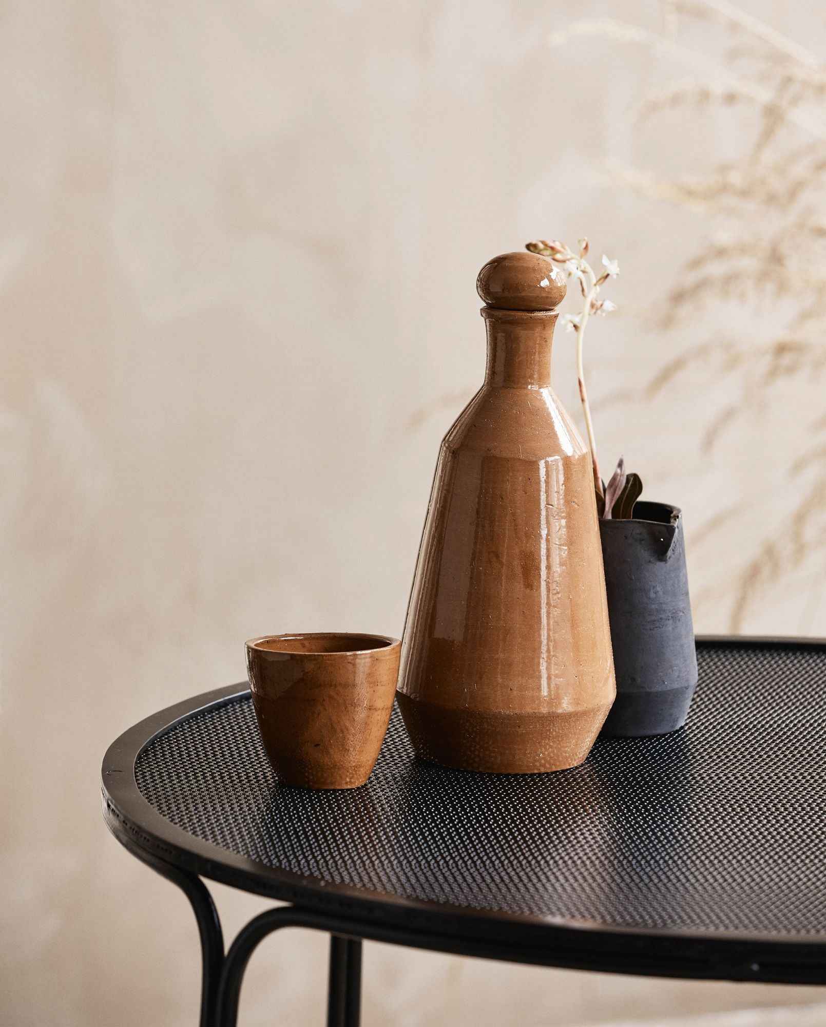 JUNIPER bottle w. lid - terracotta - brown - Bambuá