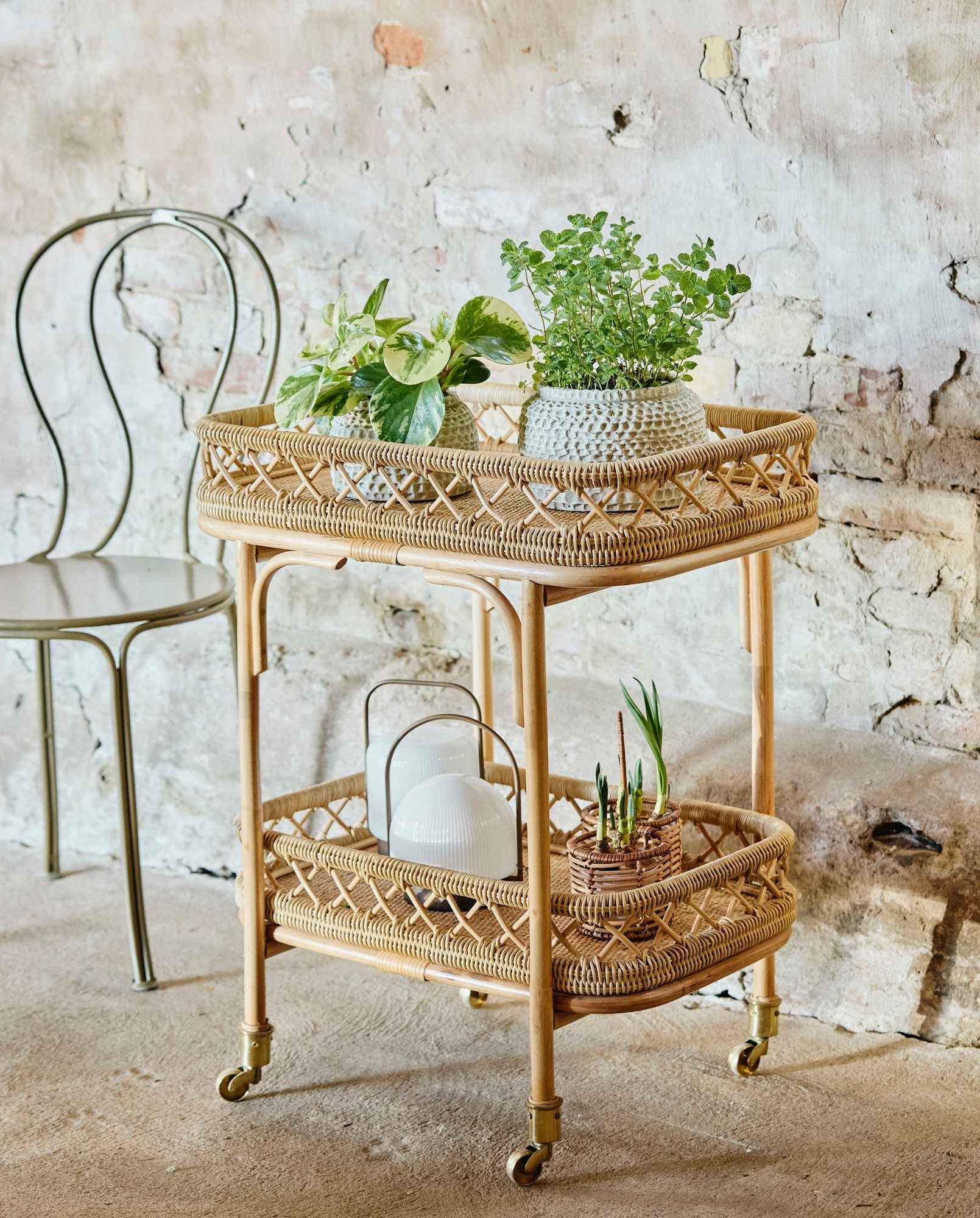 AOBA pot, M, cement - white