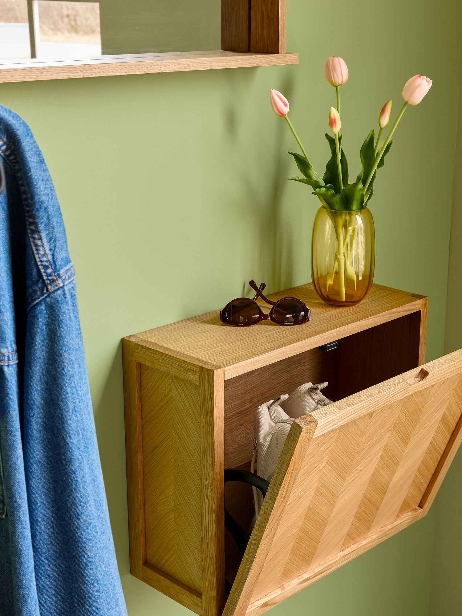 Herringbone Shoe Cabinet Natural - Bambuá