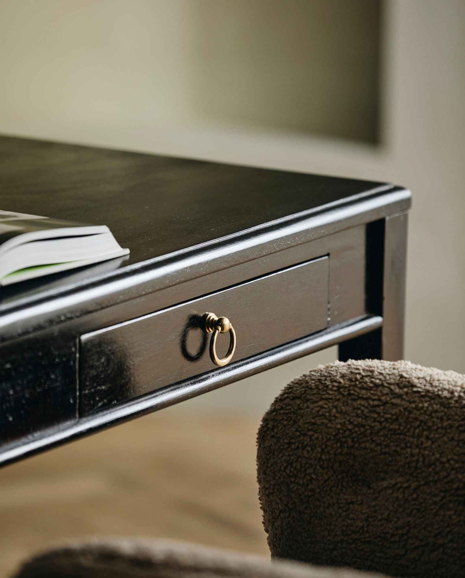 EMS desk w/2 drawers, S - black - Bambuá