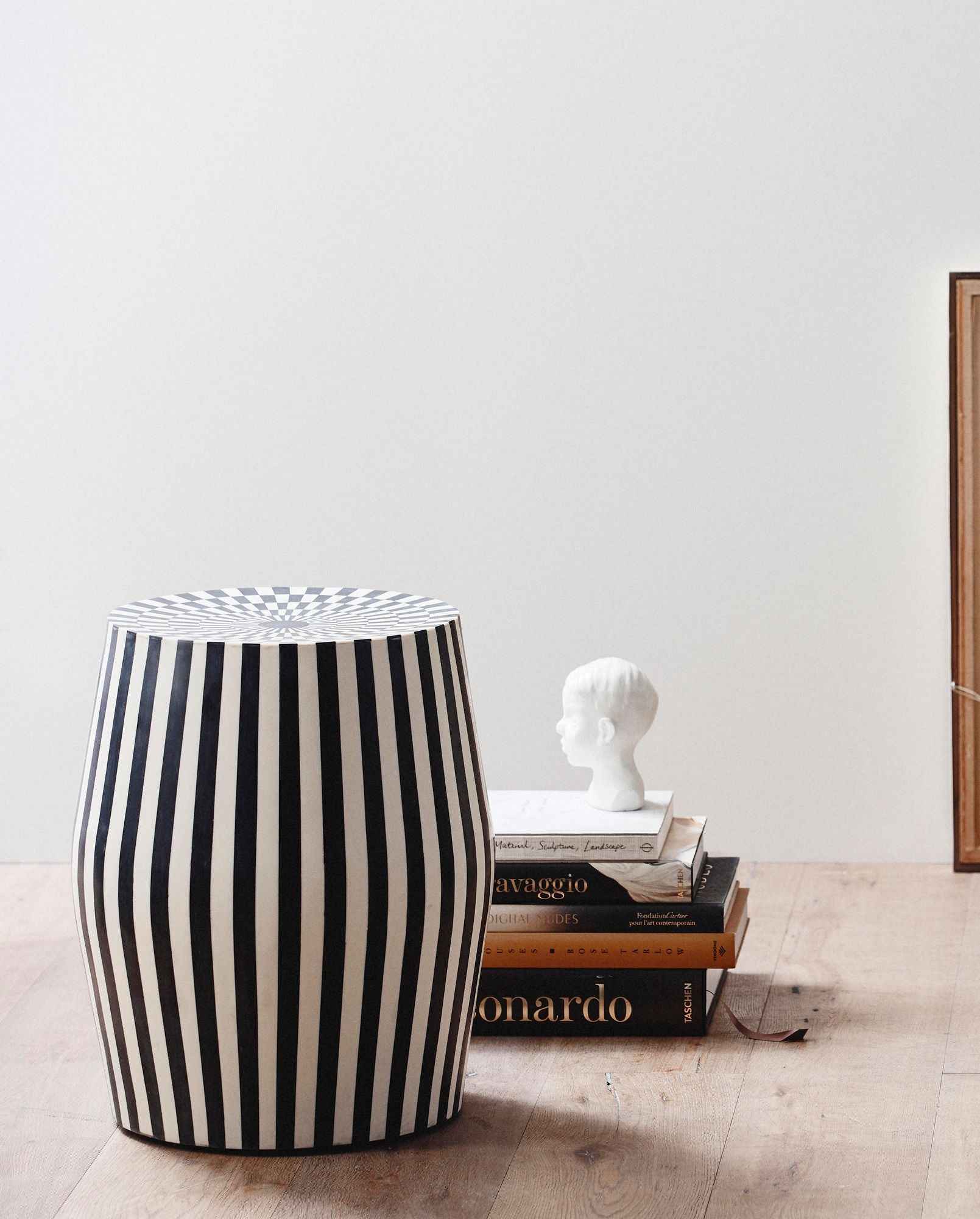 TAURA side table/stool - black/ivory - Bambuá