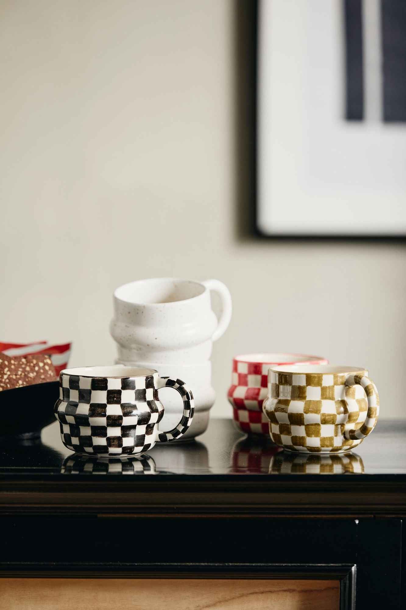 YSIA cup, check - black/ivory