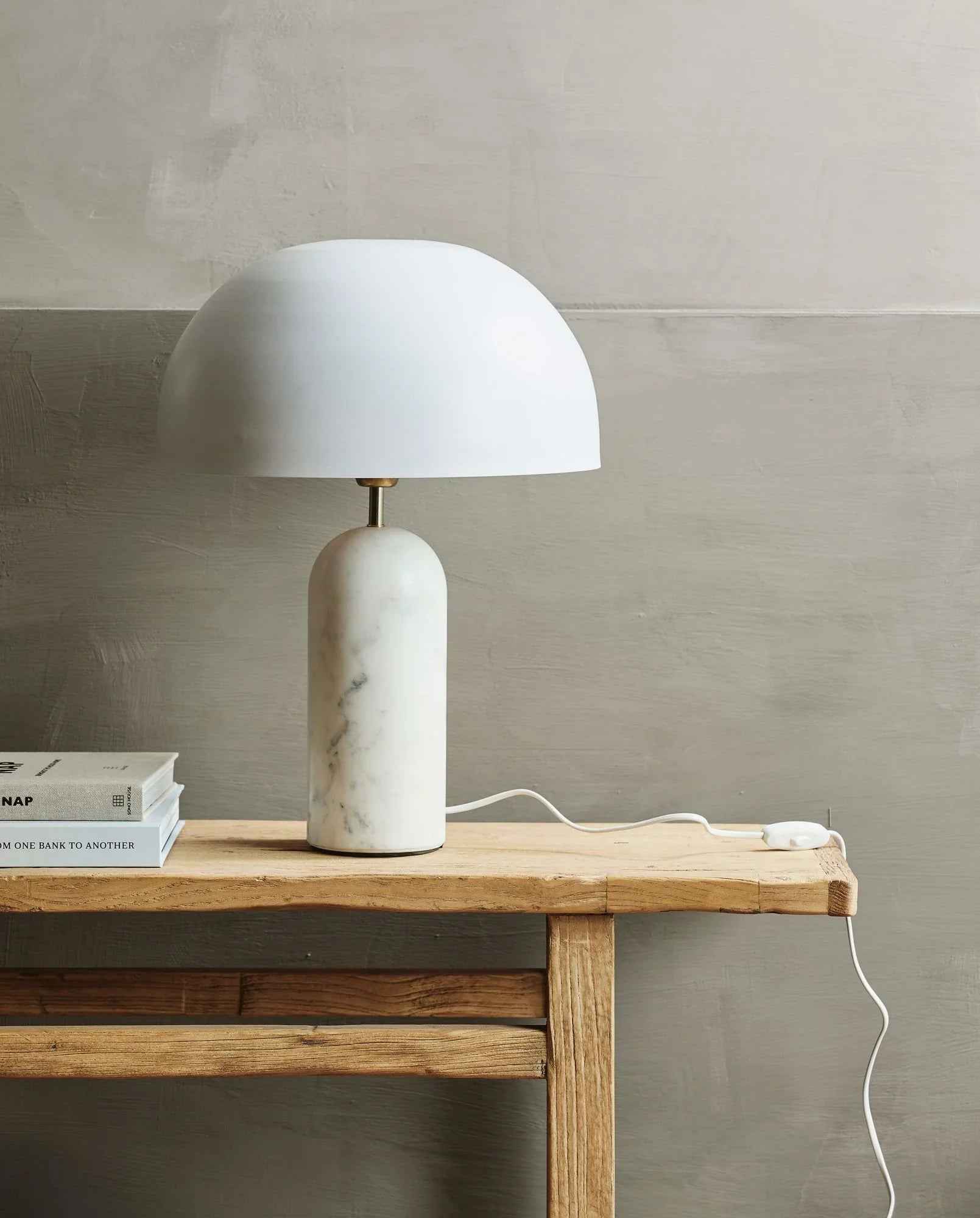 ATLAS table lamp - w/white marble