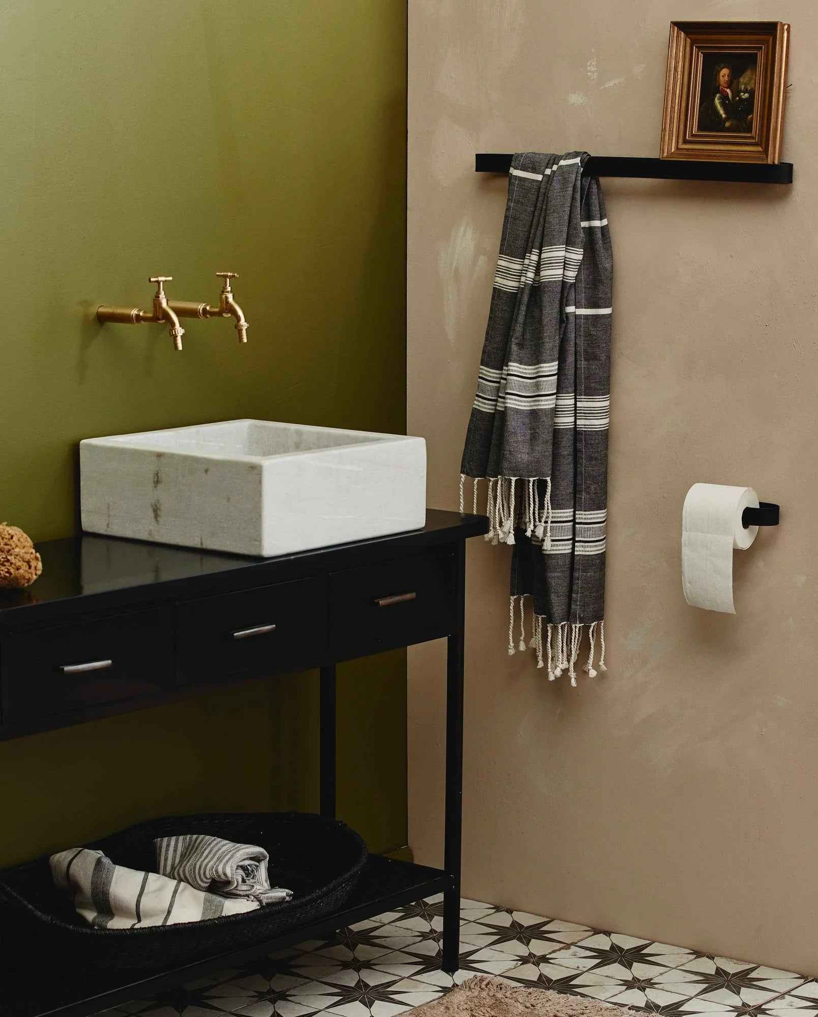 SOTRA towel rack, black metal - Bambuá