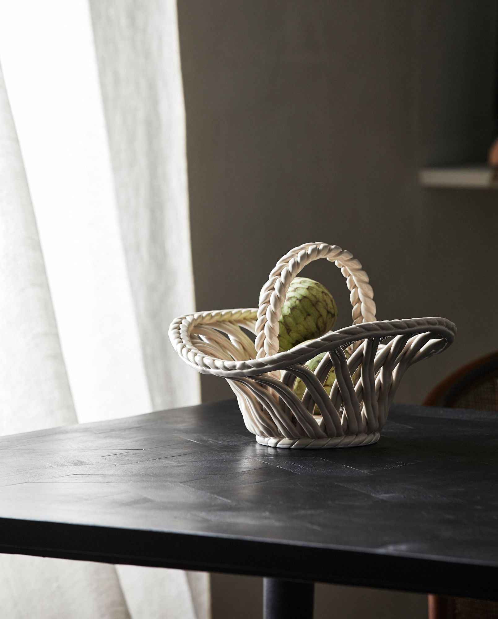 POEL bowl w. handle, beige - Bambuá