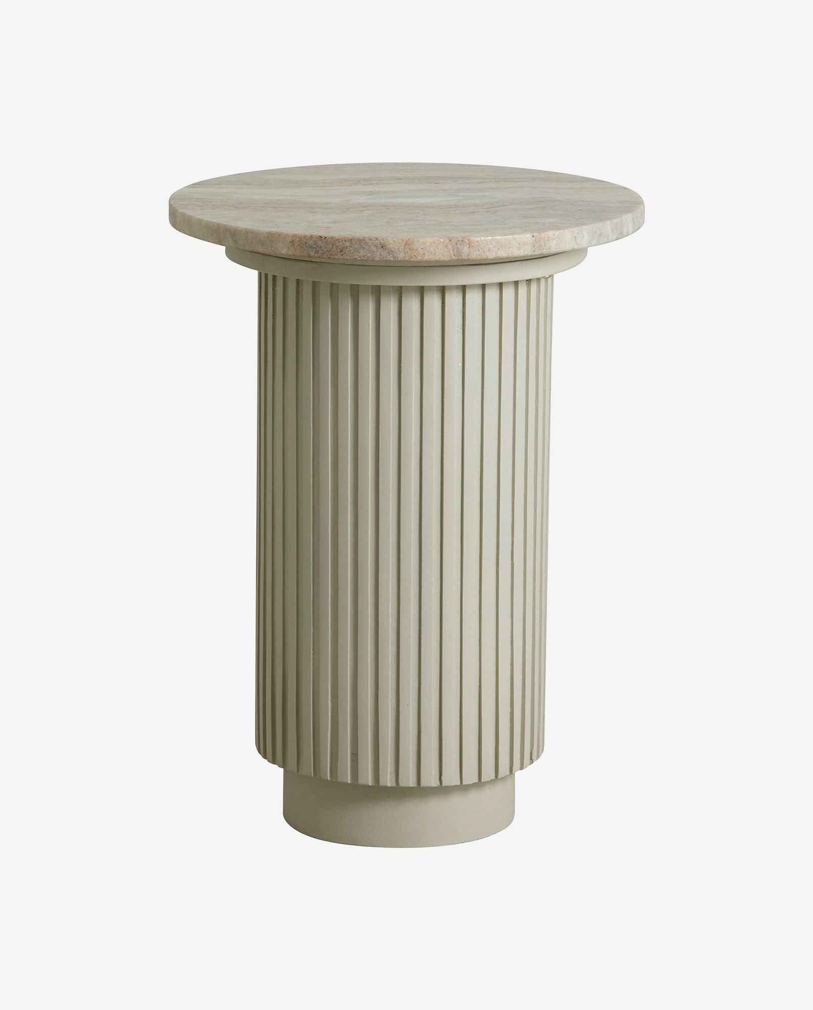 ERIE round side table - ivory marble top