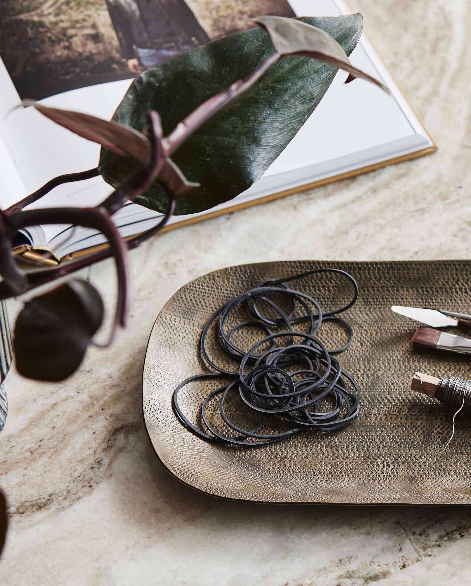 DANNA square tray - antique brass