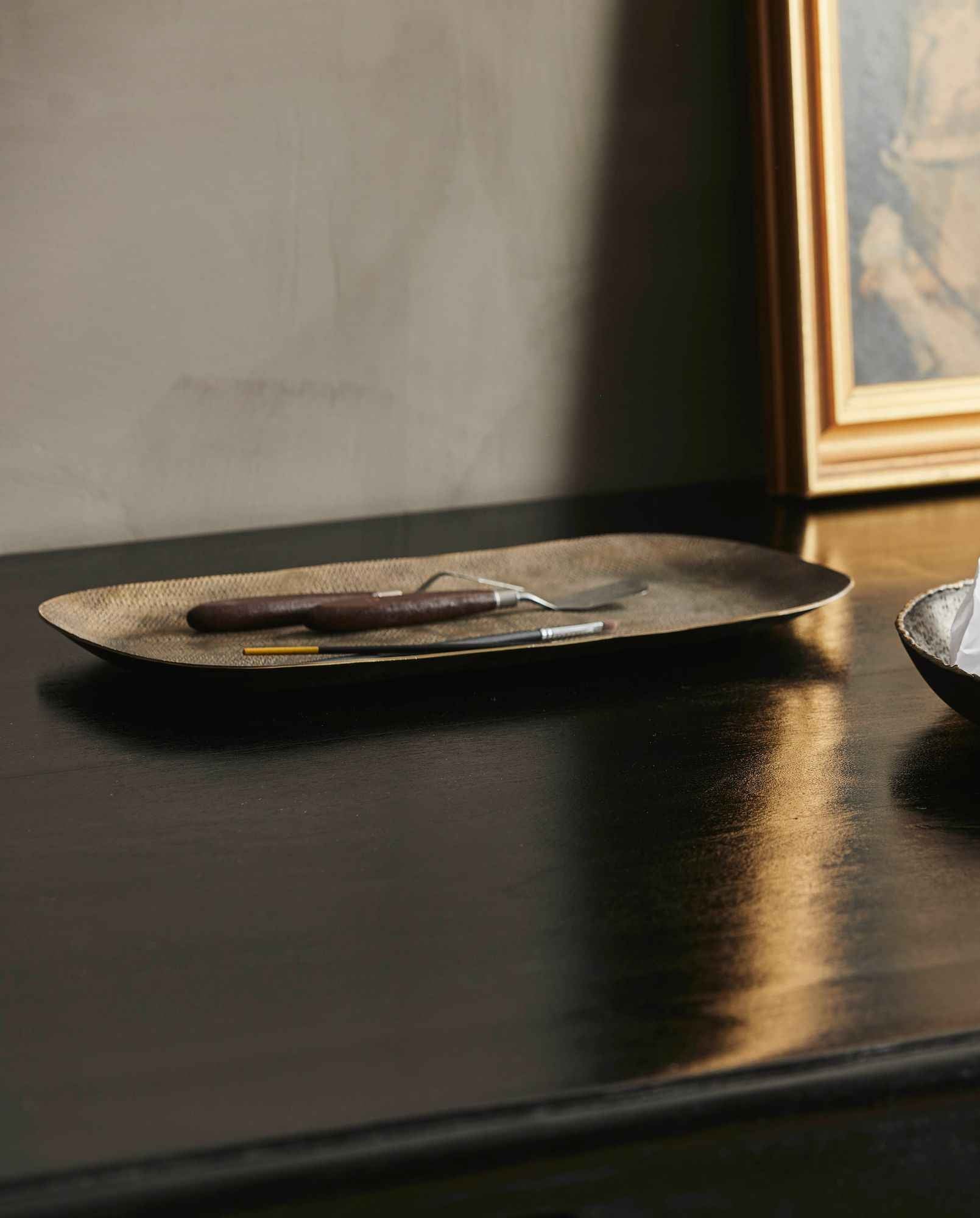 DANNA square tray - antique brass