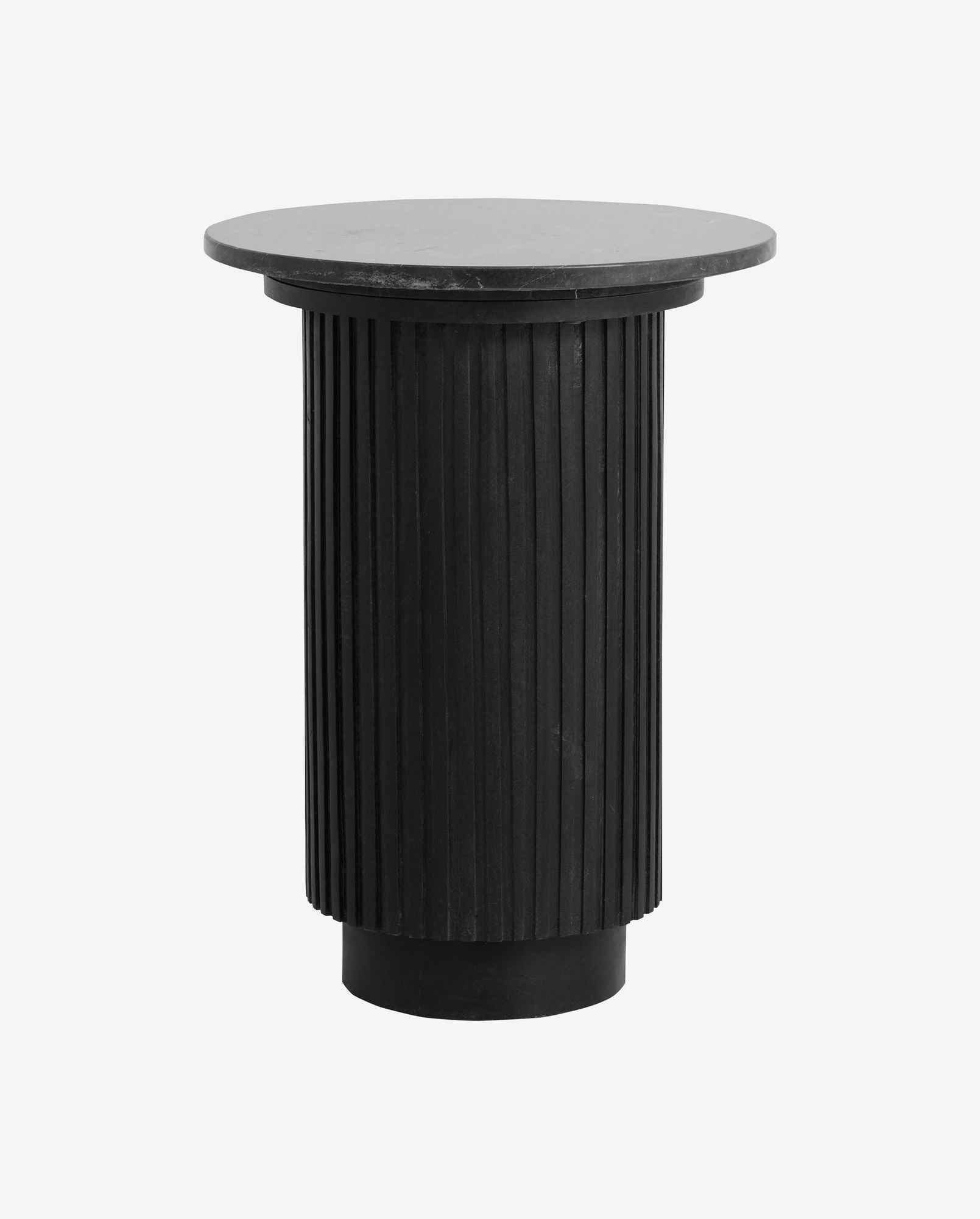 ERIE round side table - black marble top