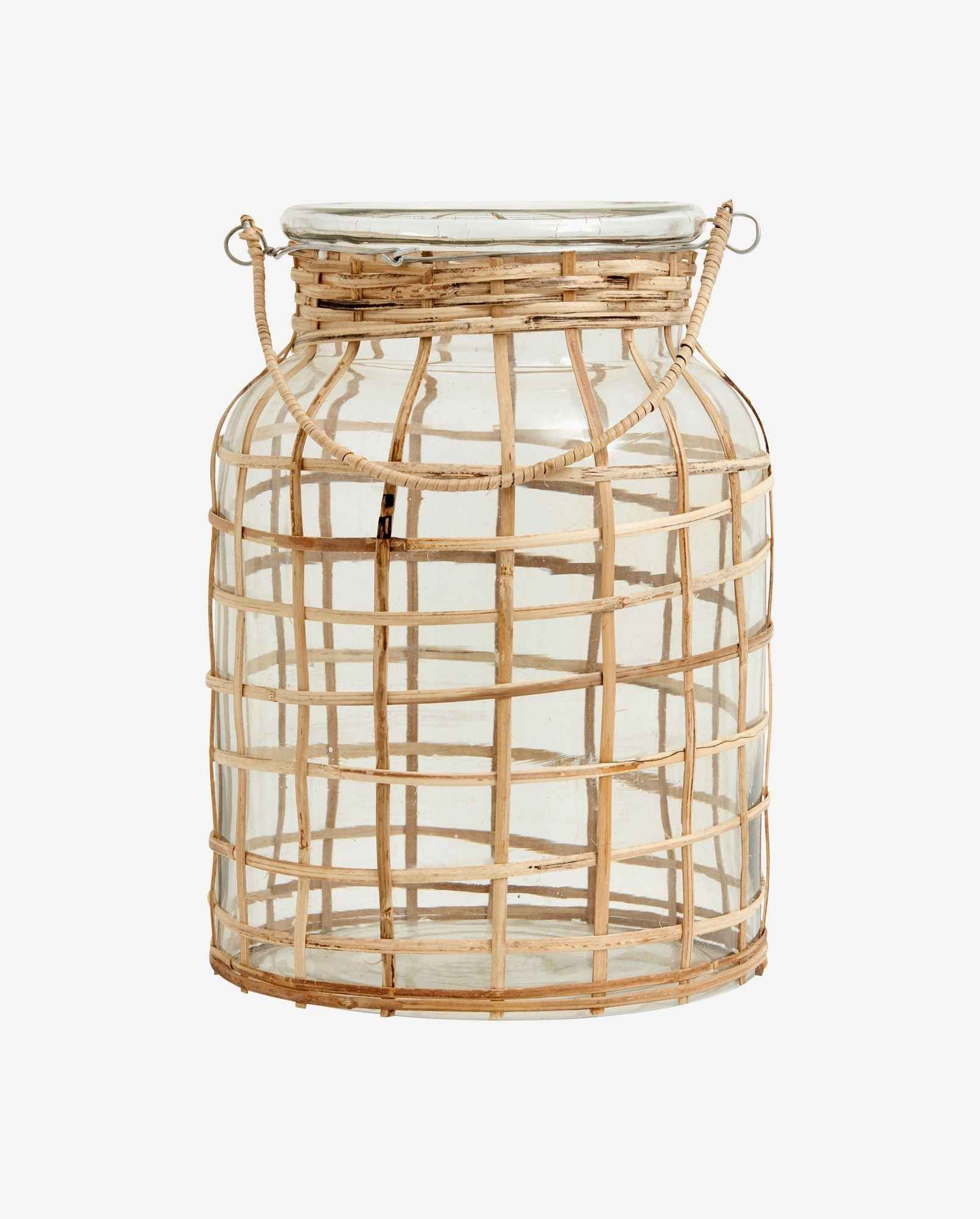 BAMBOO candle holder, glass, large