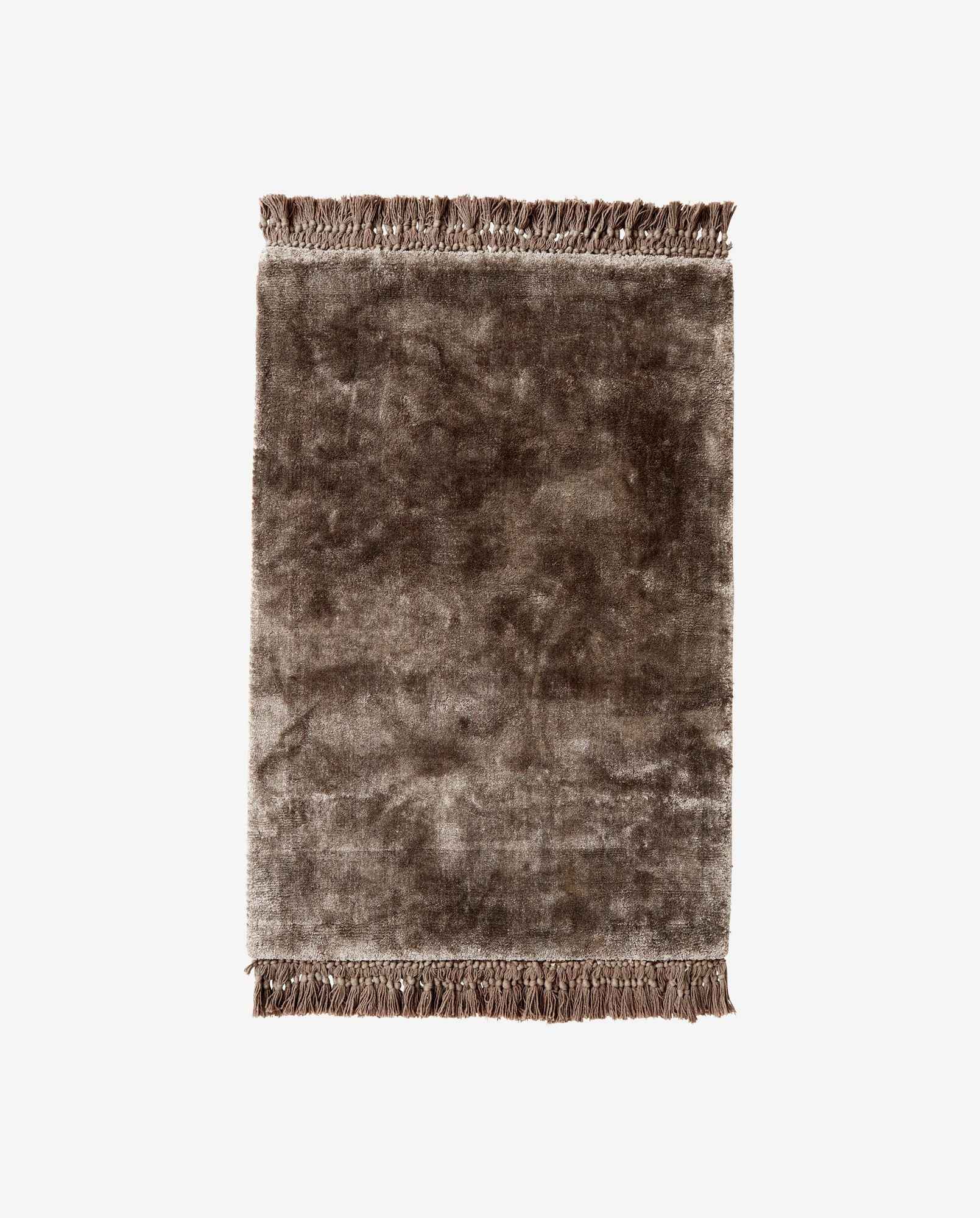 NOBLE carpet w/fringes, 160x240 - warm grey - Bambuá