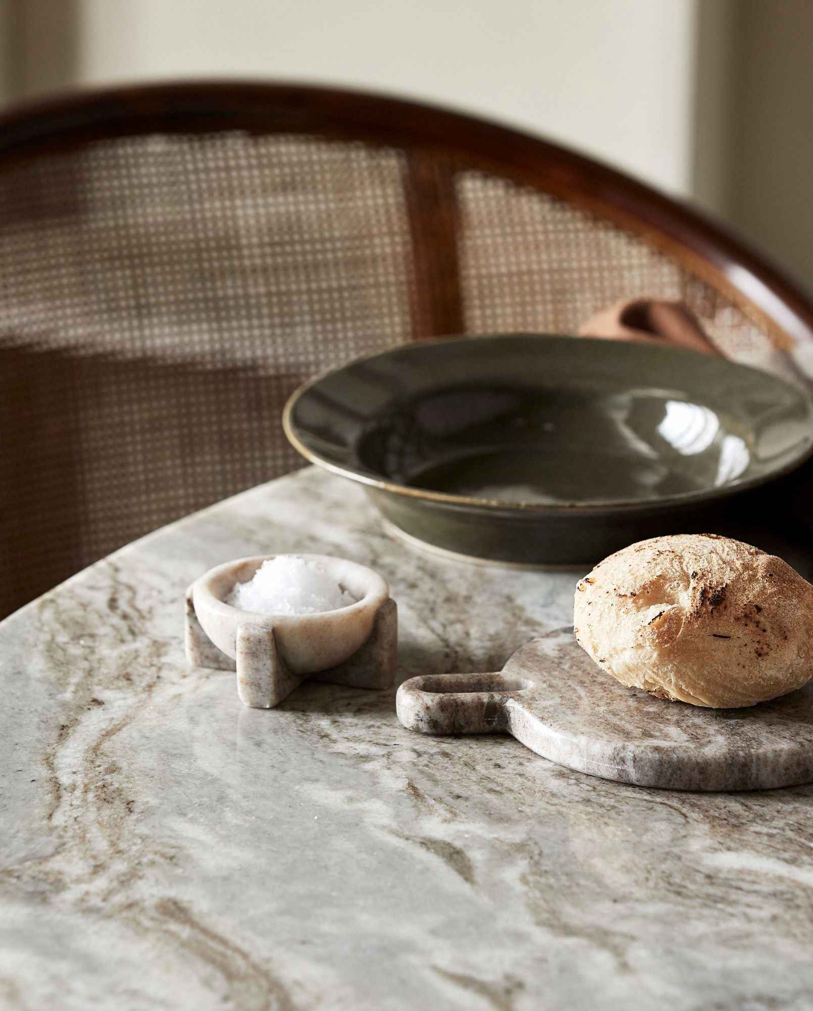MERIAN salt dish, brown marble - Bambuá