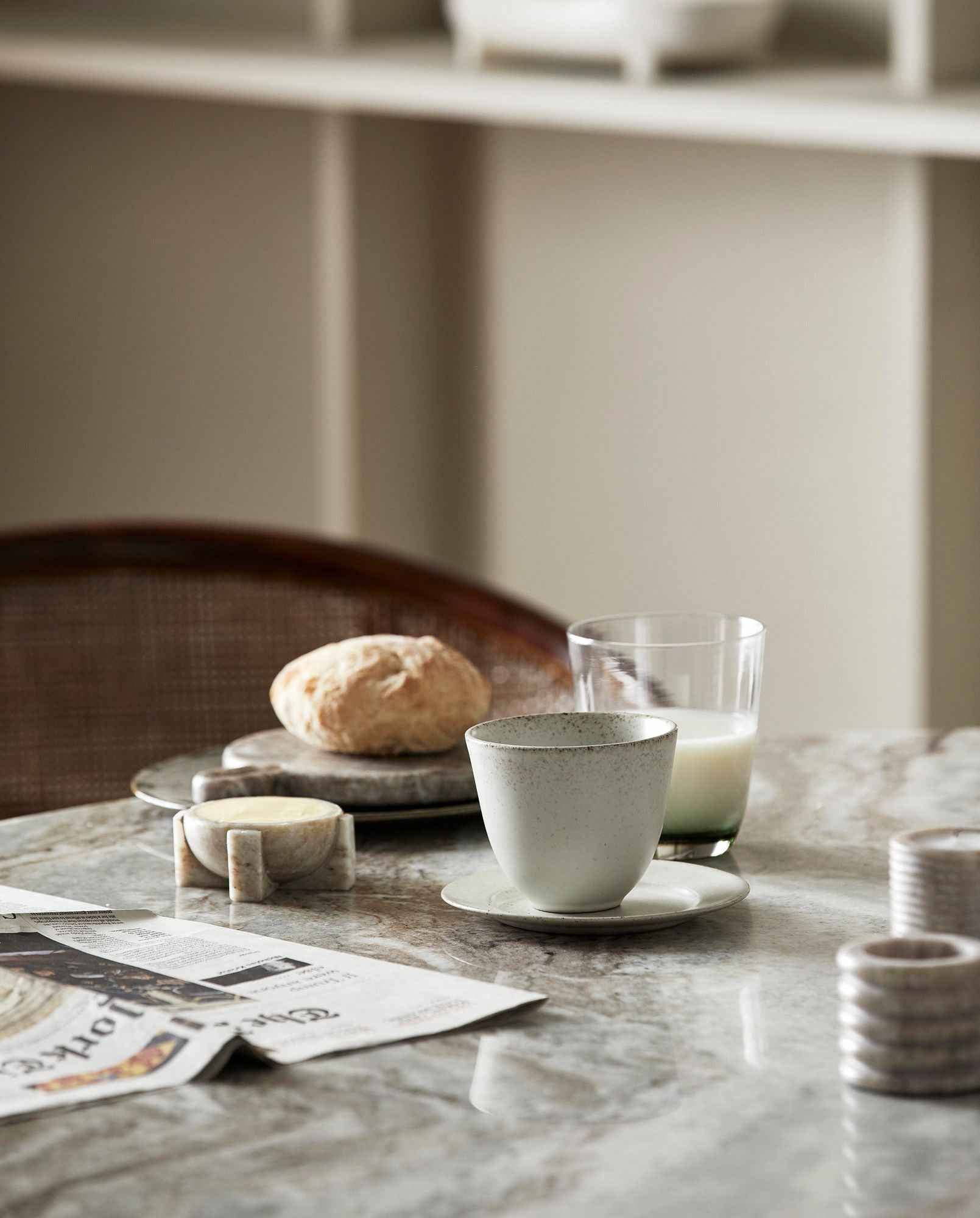 MERIAN salt dish, brown marble