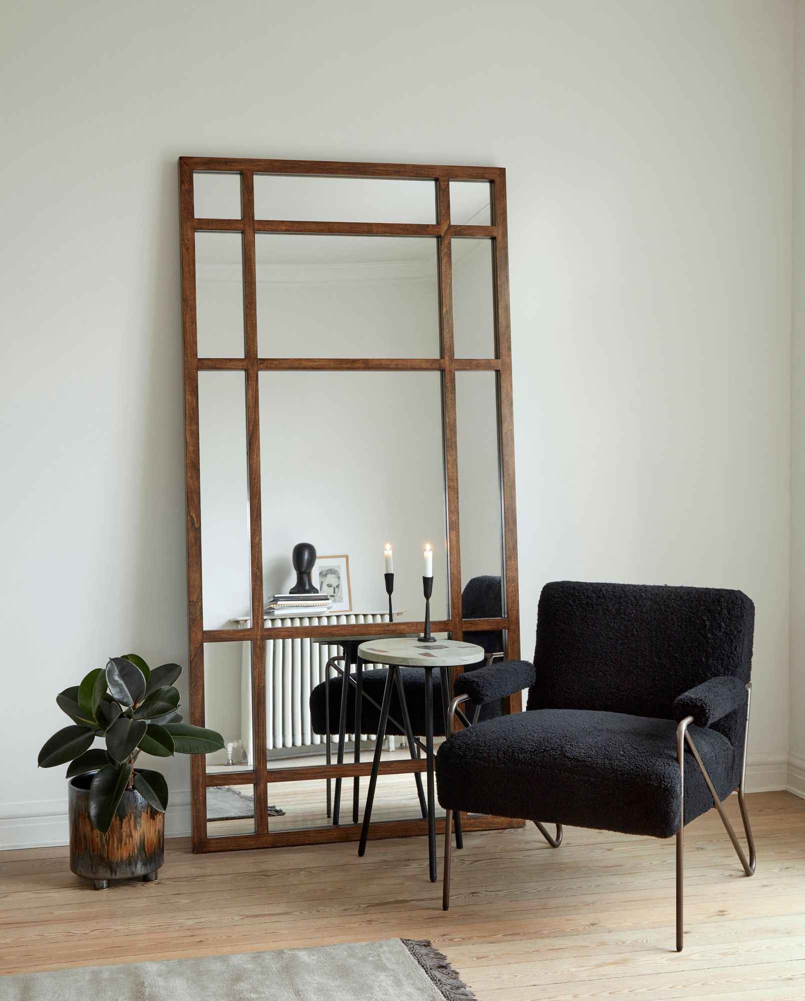 SPIRIT wall mirror - stained birch wood - Bambuá