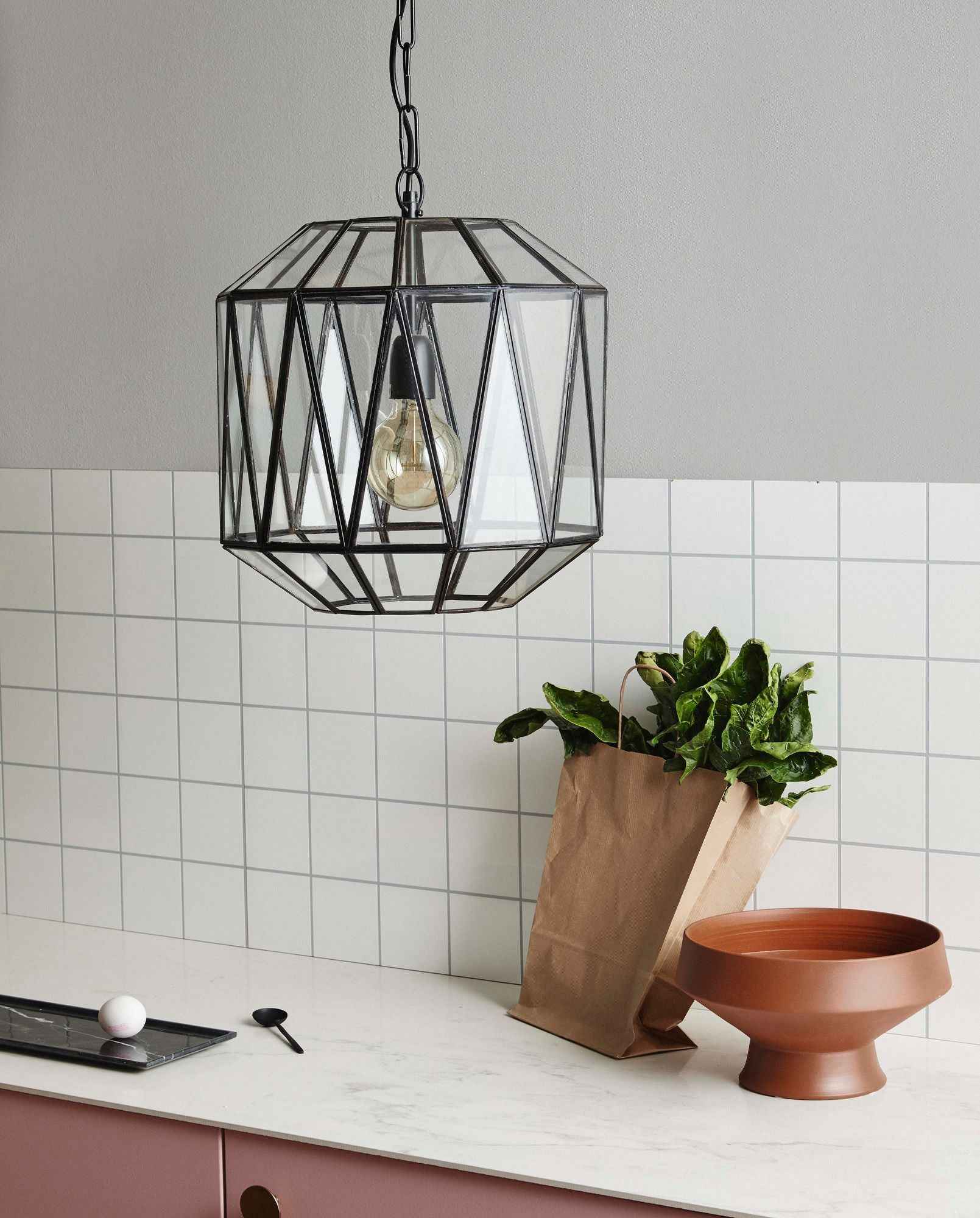 ATE hanging lamp - glass triangles - Bambuá