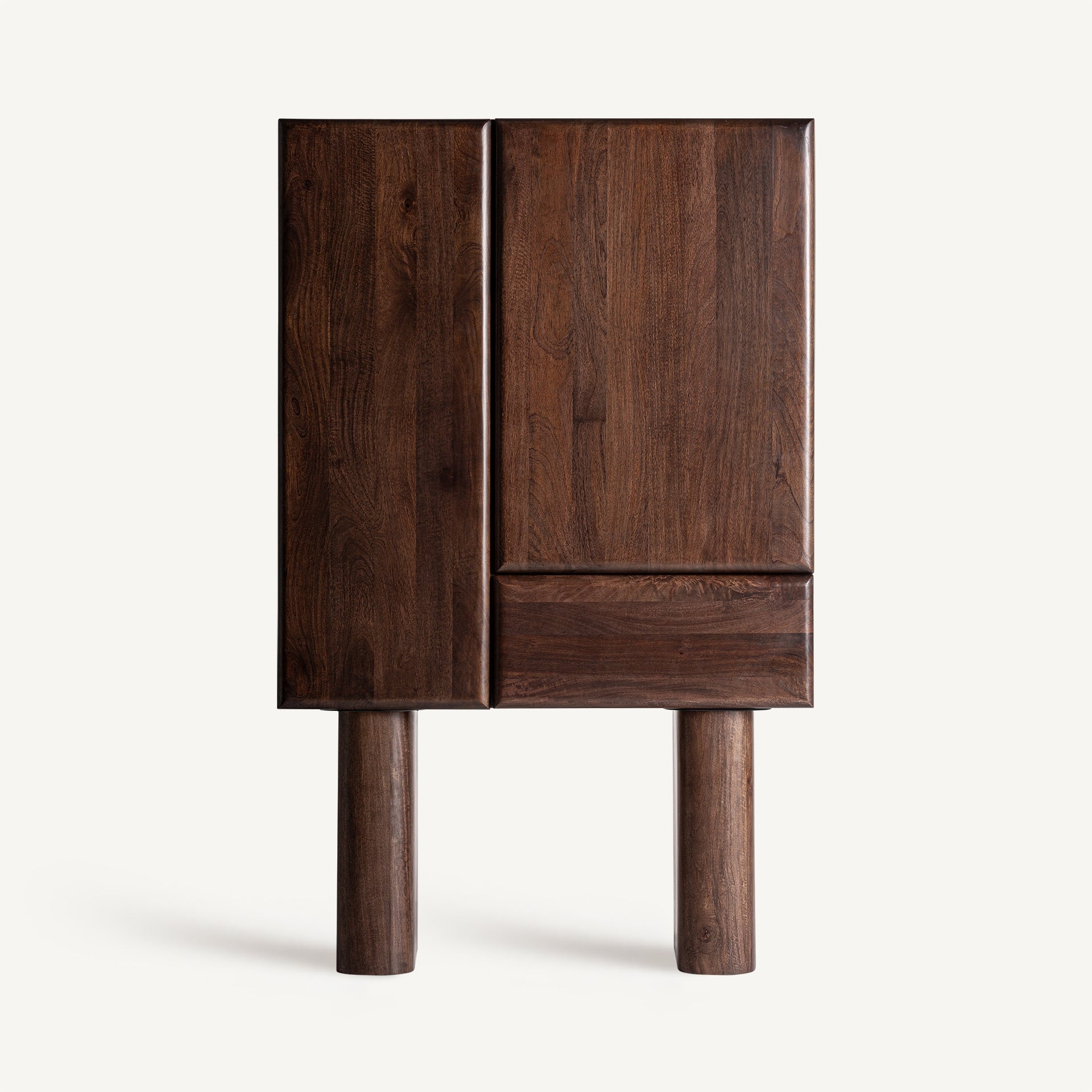 Craigh Wardrobe – Contemporary Mango Wood and Steel Storage Cabinet - Bambuá