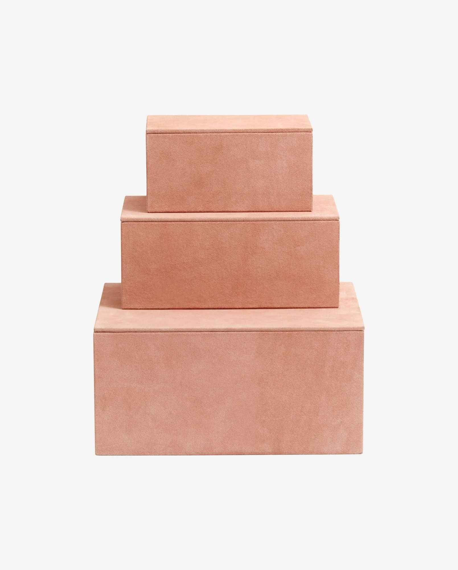 KASTELA box set/3 - rose, suede leather