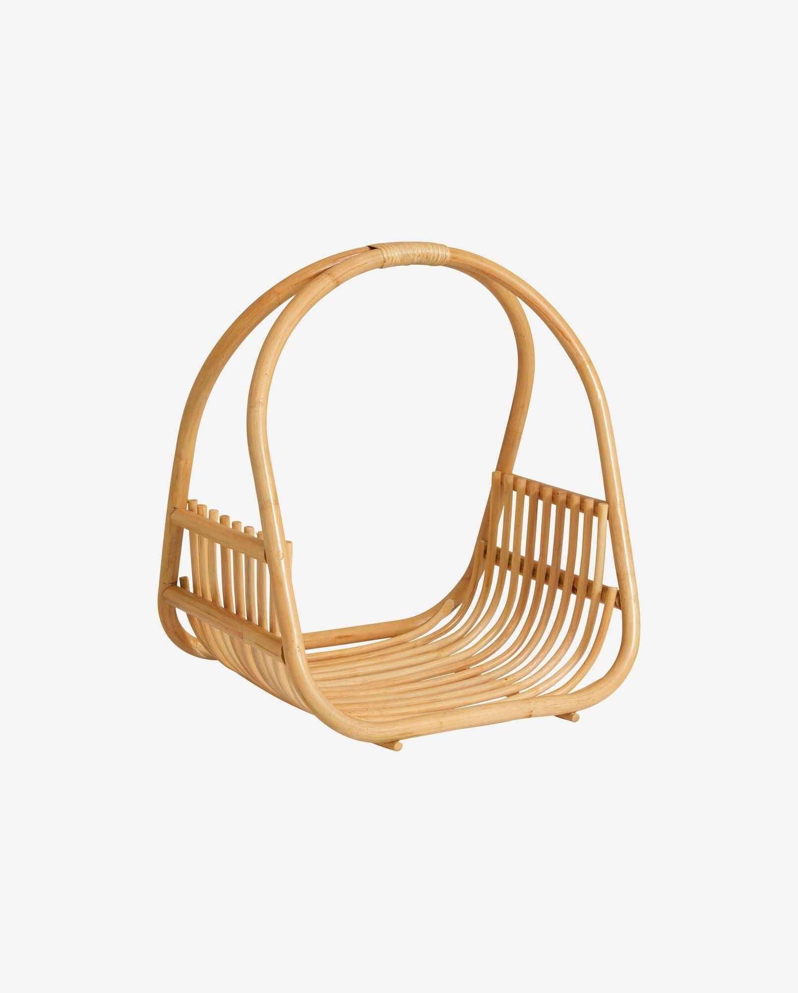 ROA basket w/handle - polished rattan