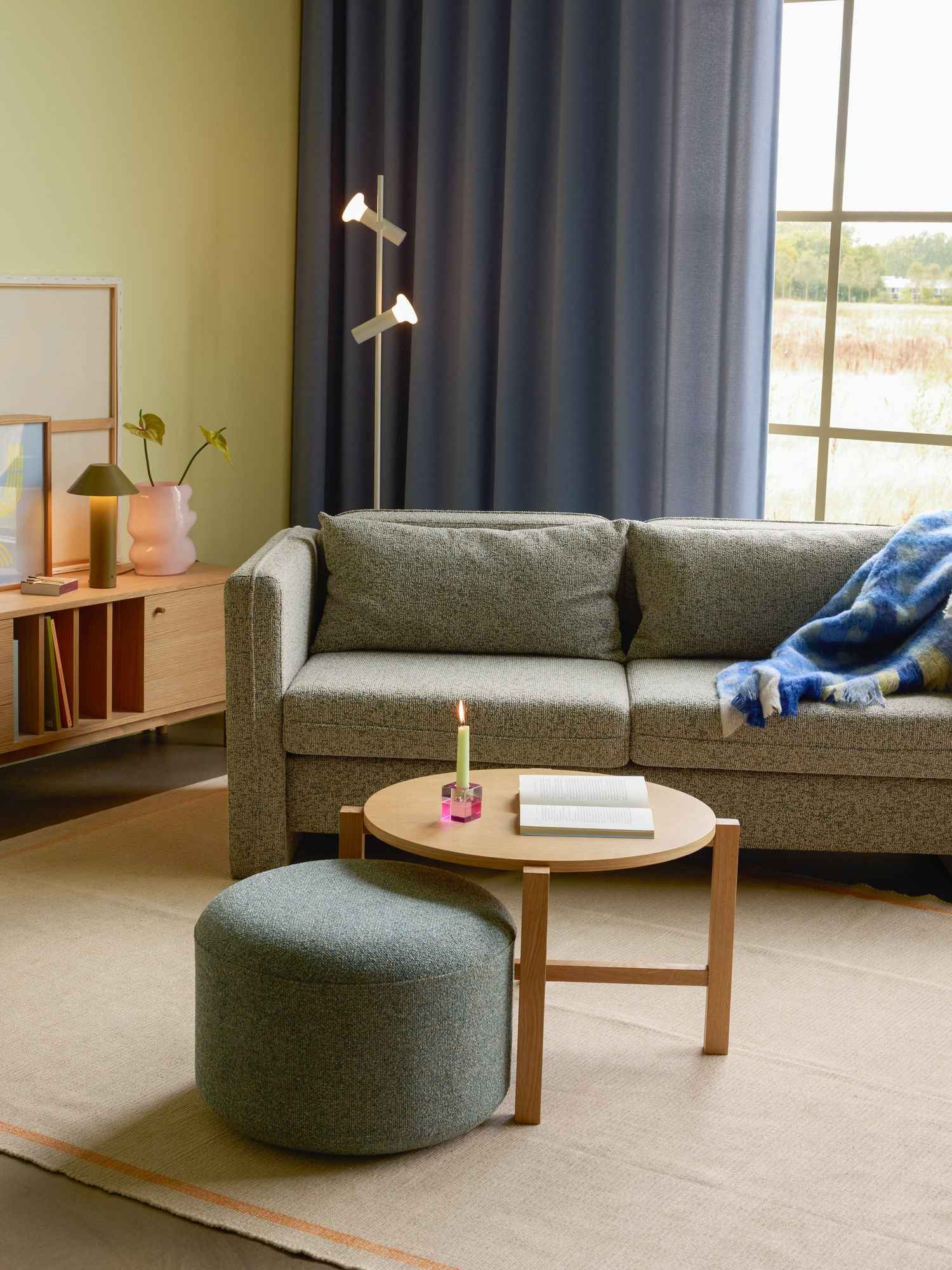 Hübsch Marshmellow Pouffe Small Dark grey