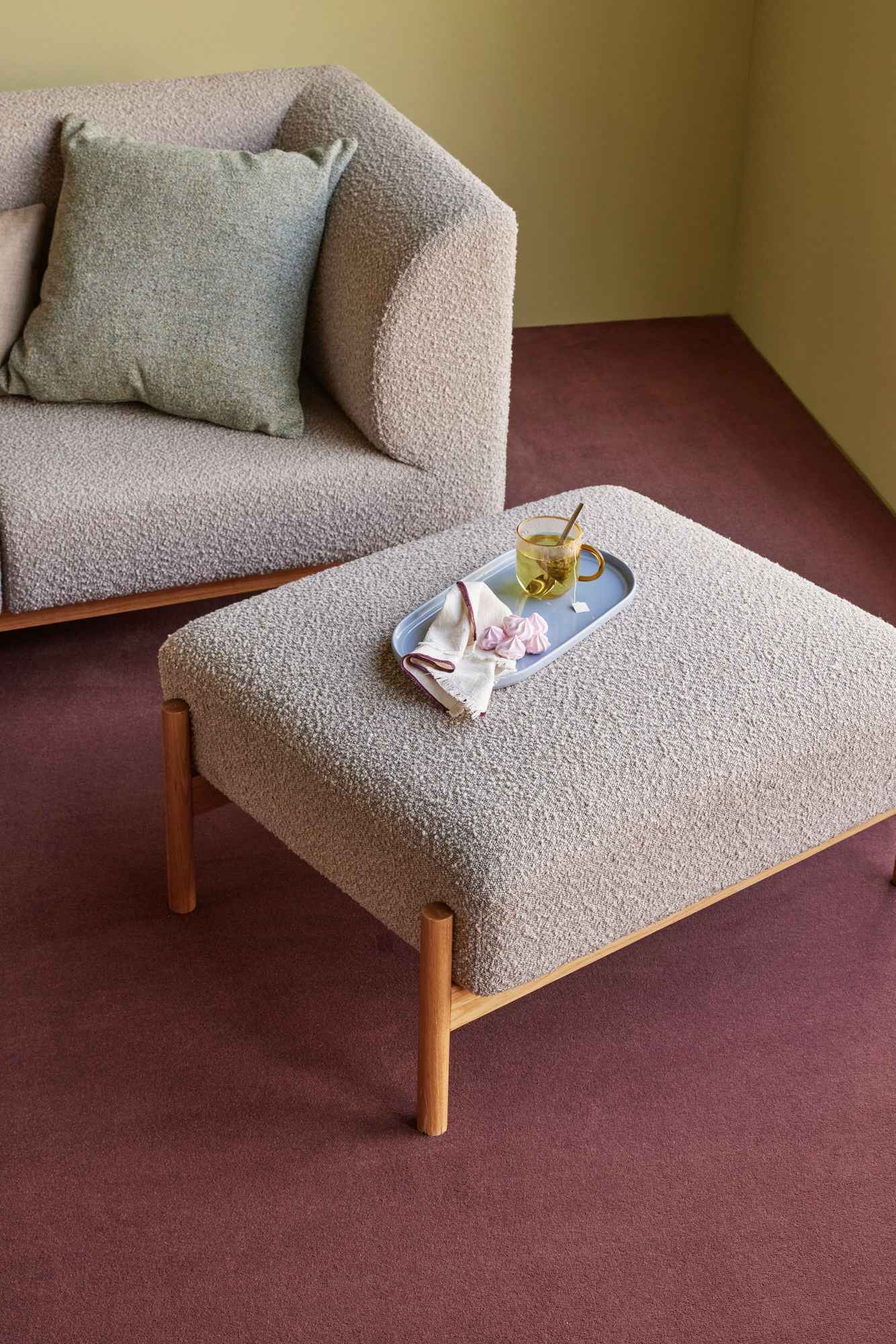 Hübsch Floy Cushion Sand/Yellow