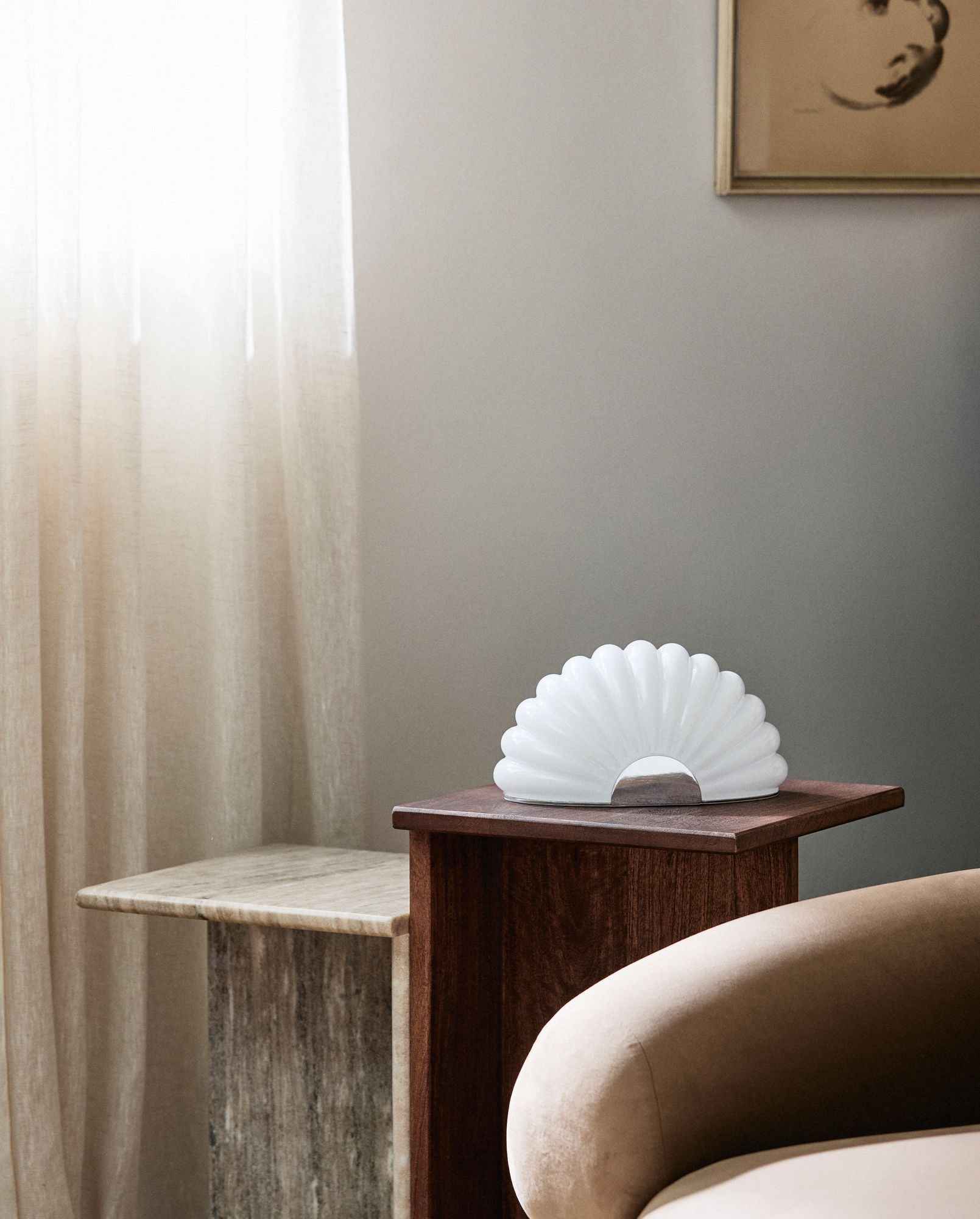 CHIA lamp w. chrome finish - white - Bambuá