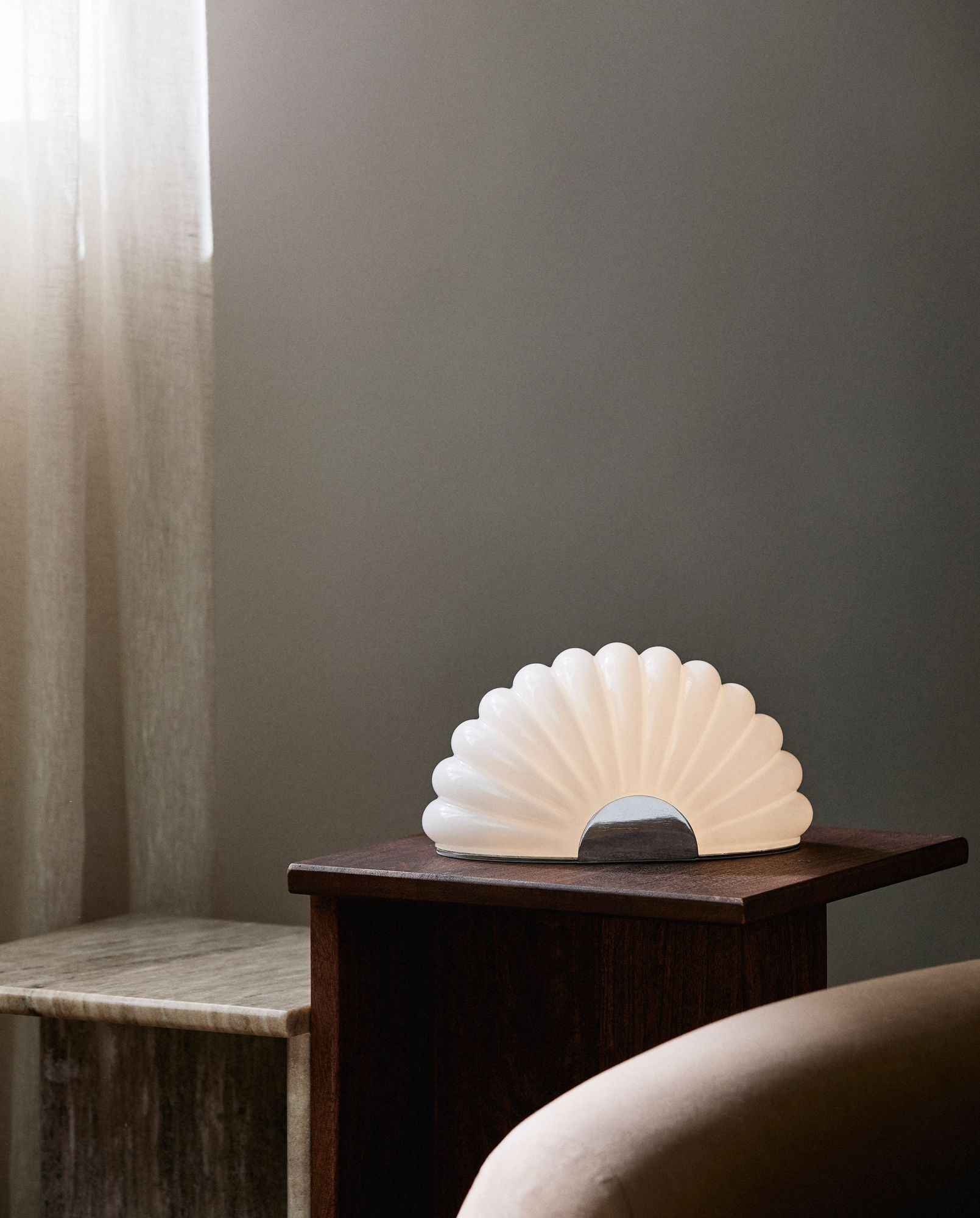 CHIA lamp w. chrome finish - white - Bambuá