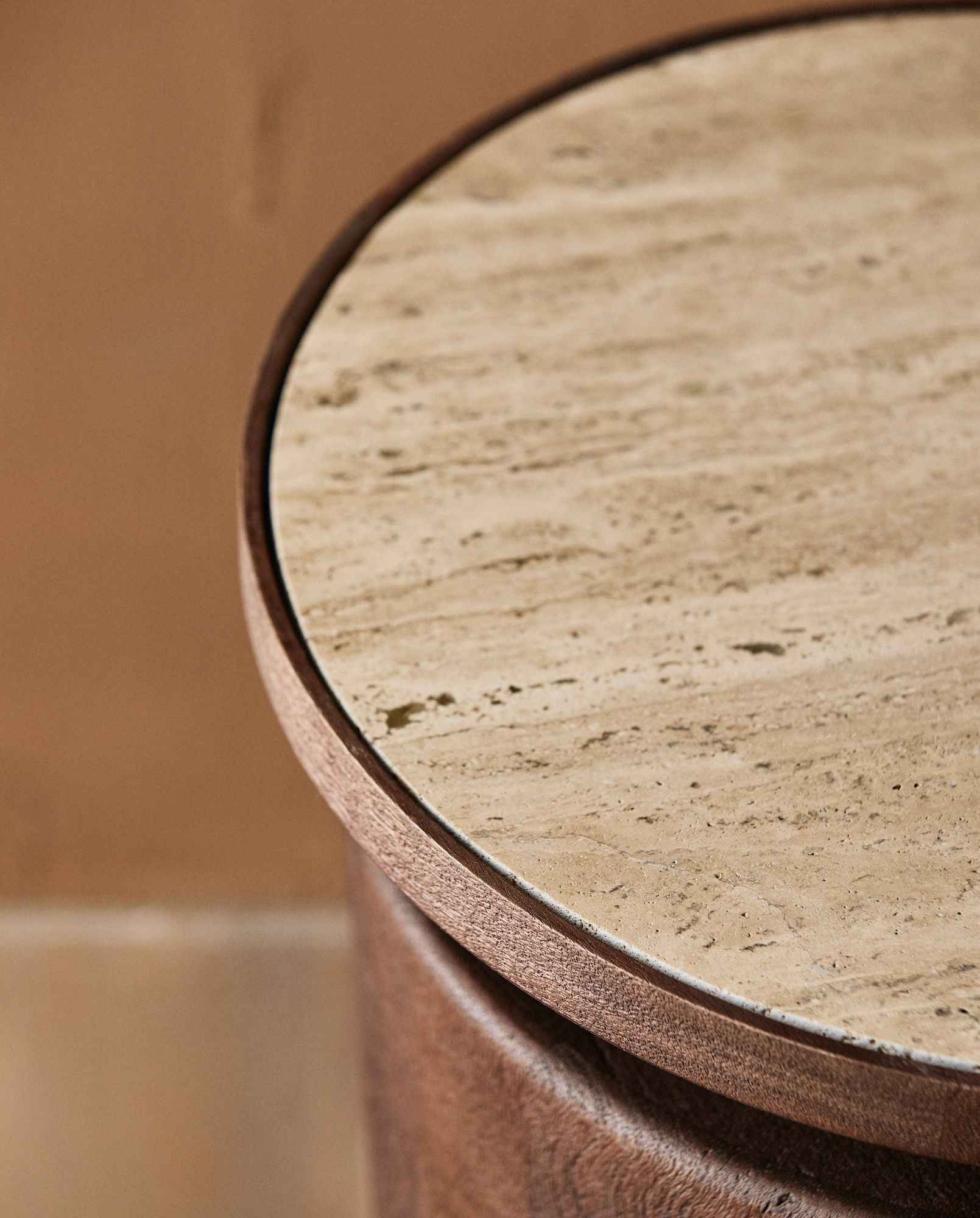 KWANDO side table w. travertine top - nature - Bambuá