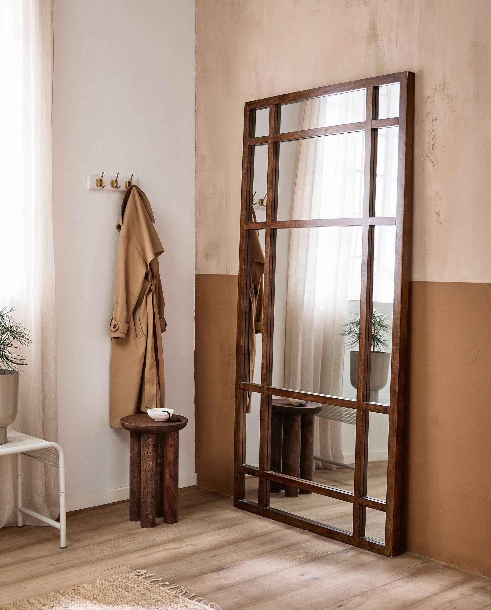 SPIRIT wall mirror - stained birch wood - Bambuá