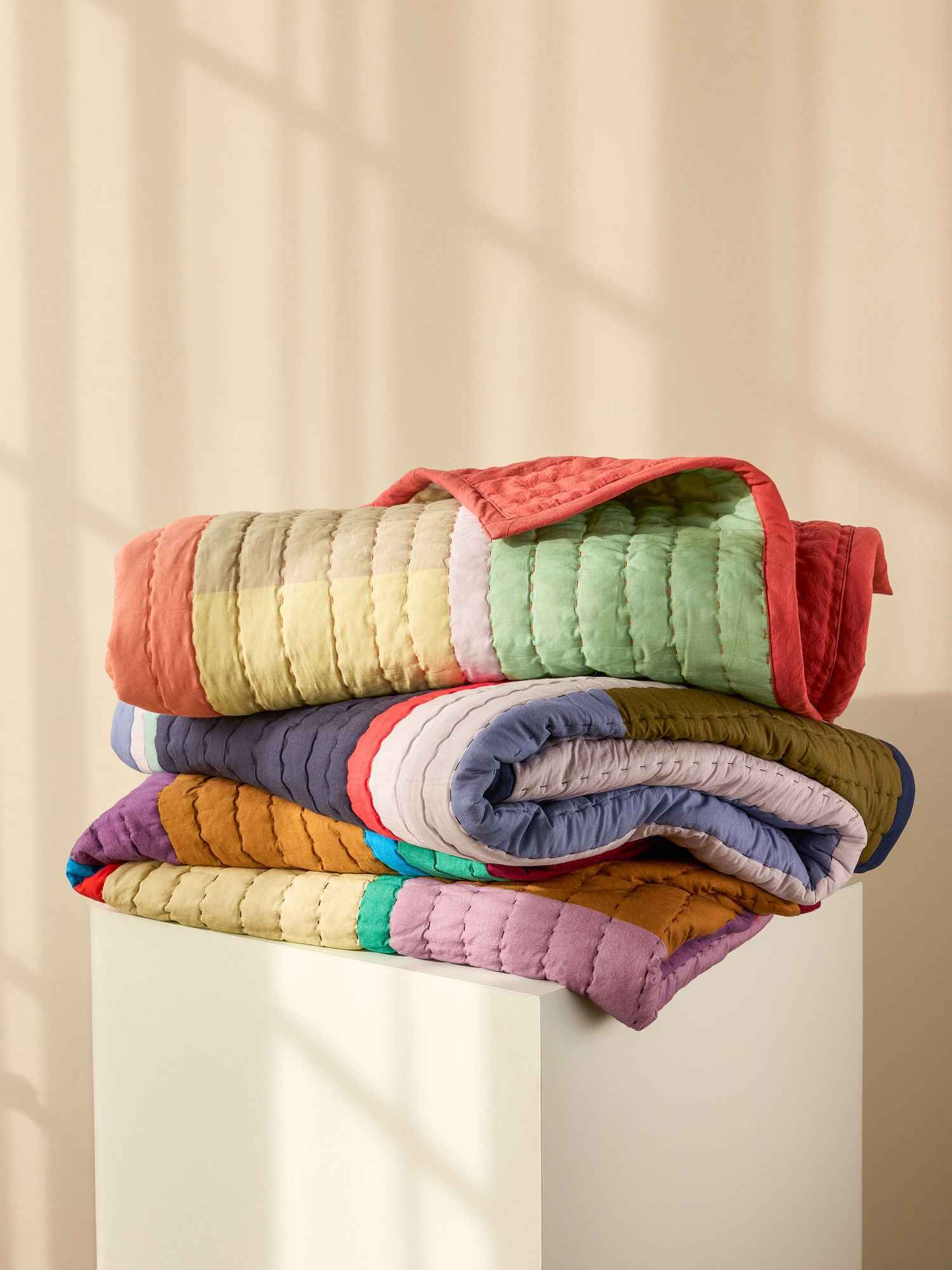 Hübsch Pavilion Plaid Block Coral/Multicolour