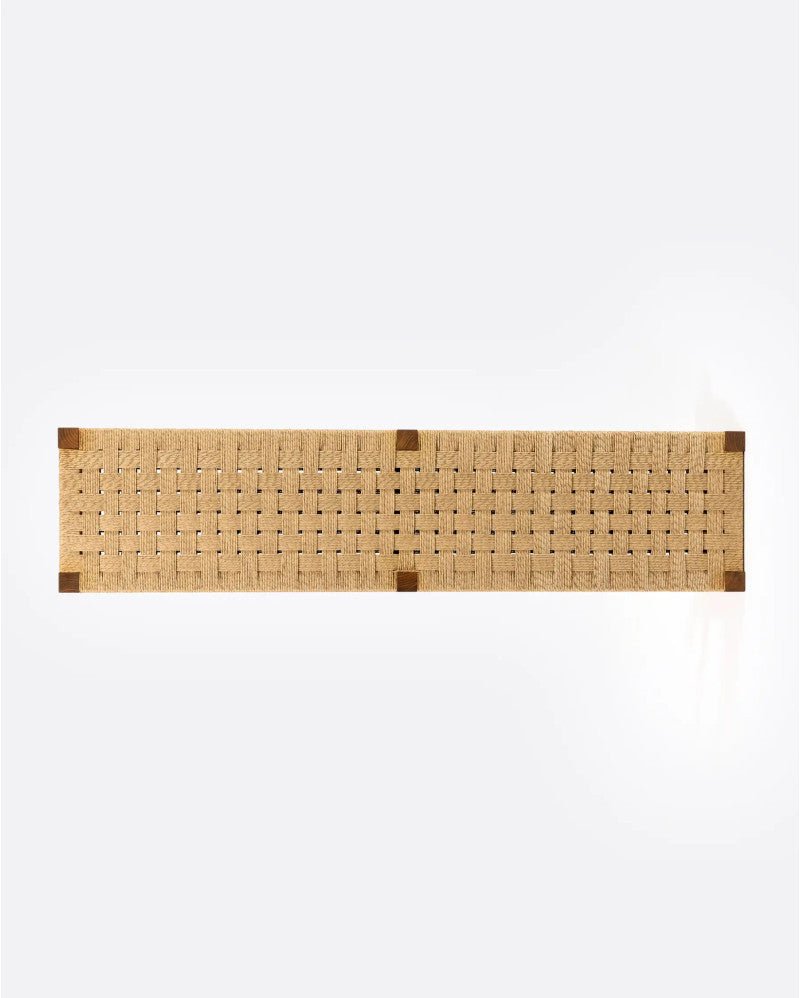 CORA outdoor bench in recycled teak wood and synthetic cord - Bambuá
