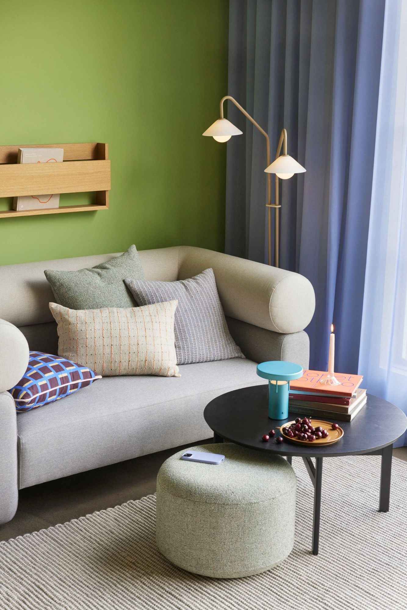 Hübsch Rhythmic Cushion Beige/Orange/Black