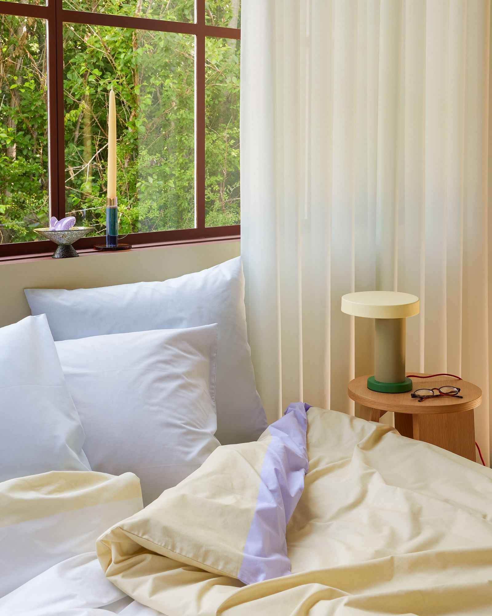 Hübsch Block Bed Linen 60/200 Beige/Multicolour