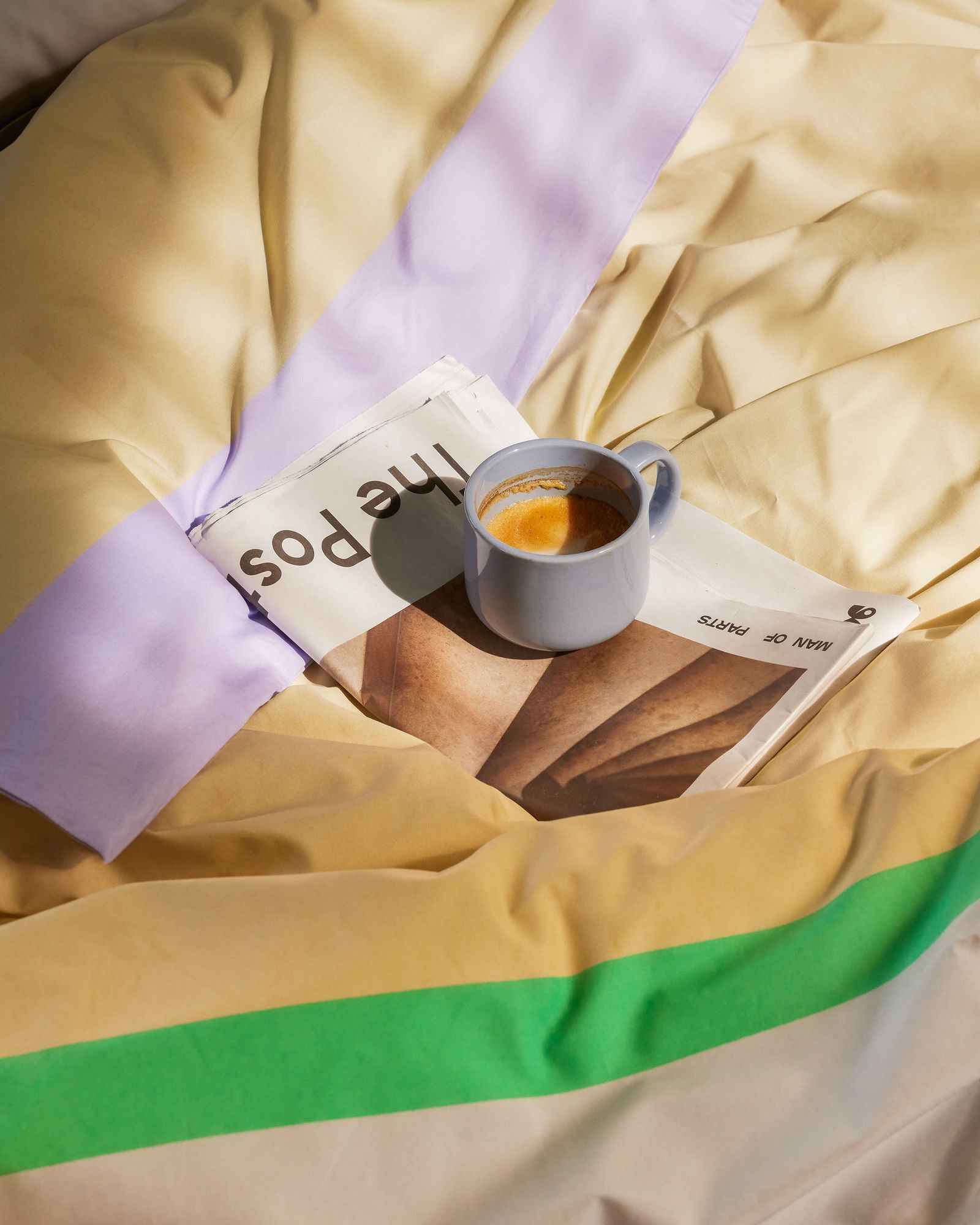 Hübsch Block Bed Linen 60/200 Beige/Multicolour