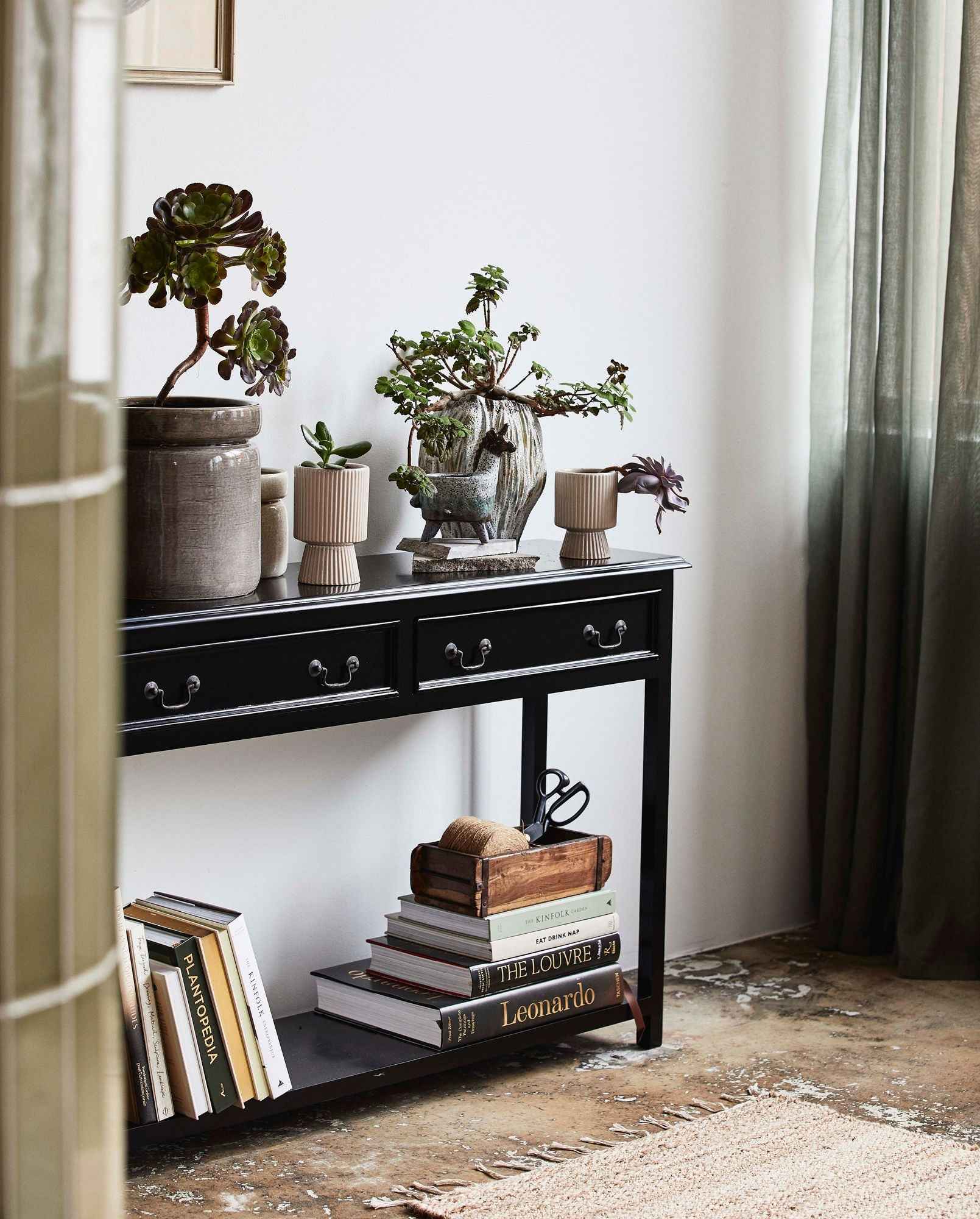 MOSS console w/2 drawers - black - Bambuá