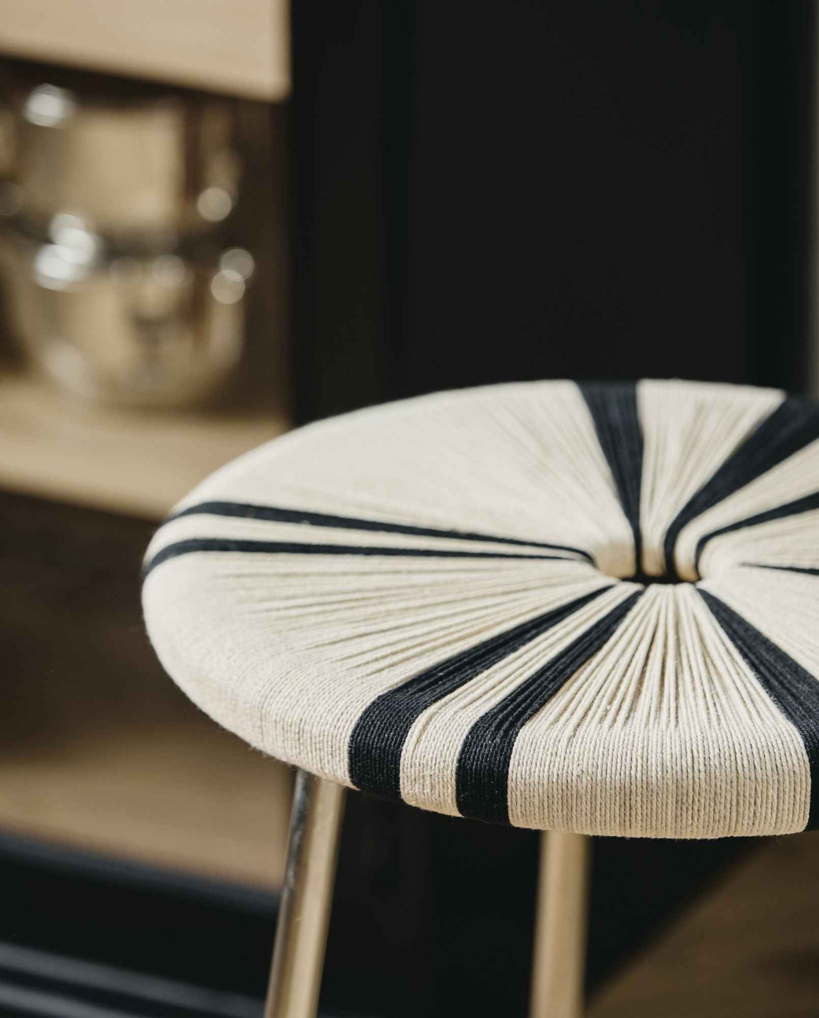 MORICE stool, low - black/ivory - Bambuá