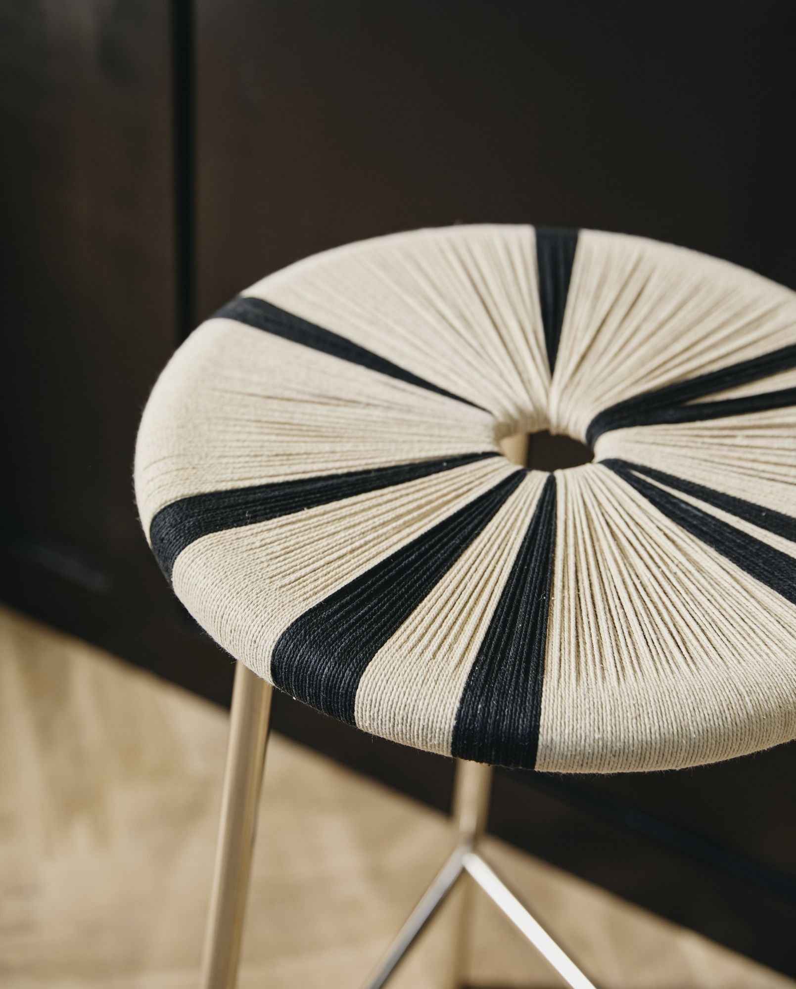MORICE stool, high - black/ivory - Bambuá