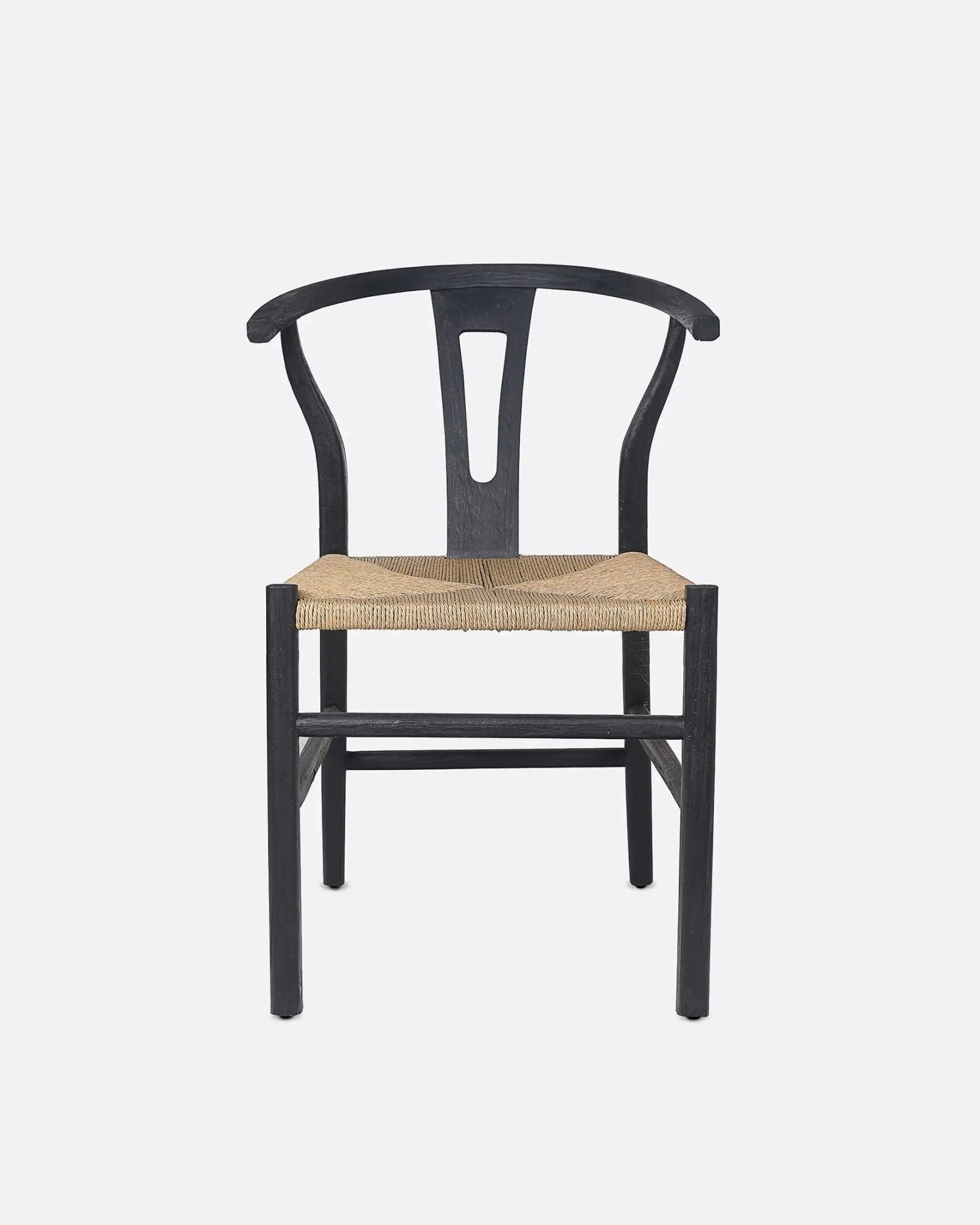 ROB chair in teak wood and paper cord in black colour - Bambuá